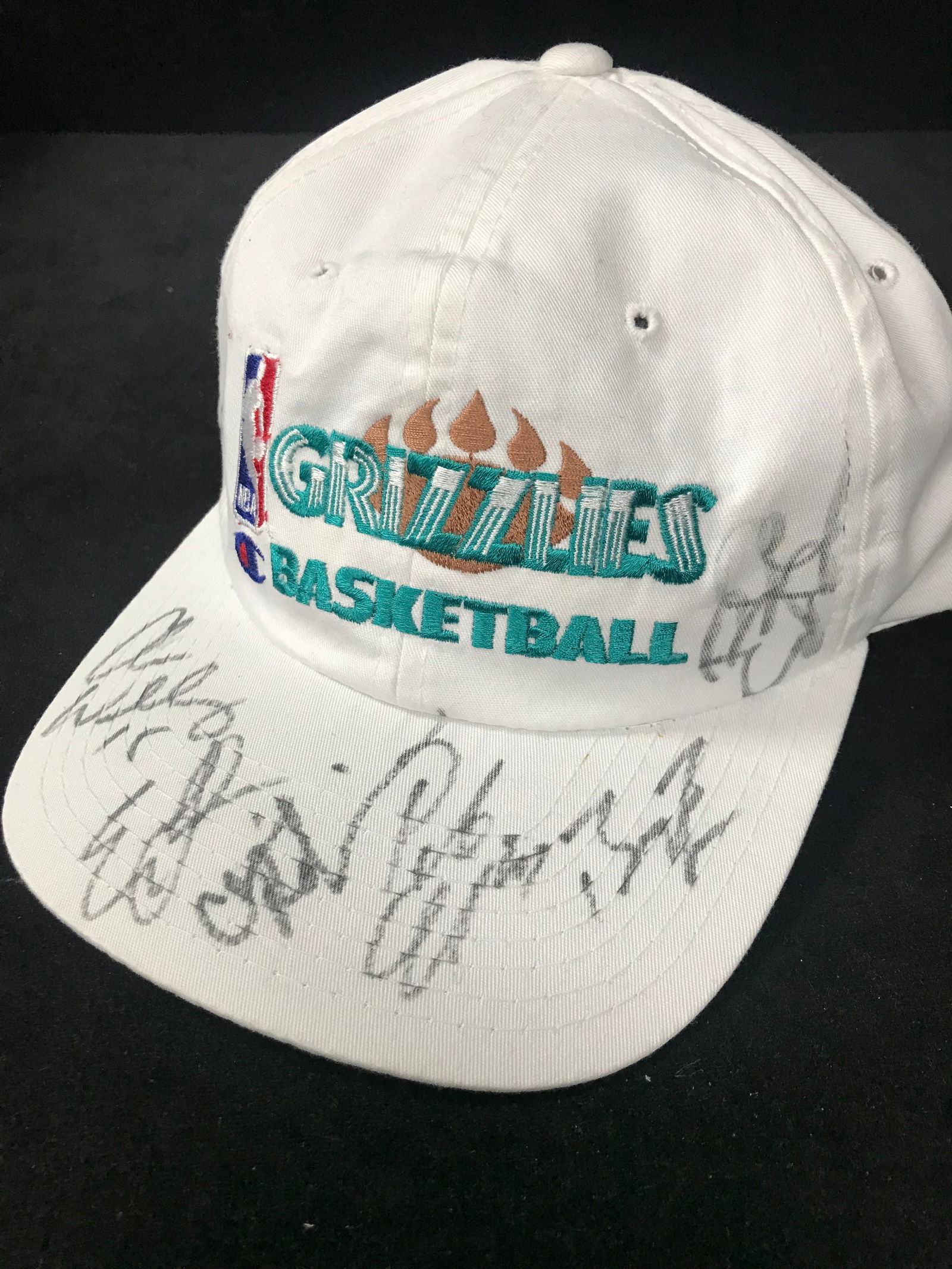 VINTAGE VANCOUVER GRIZZLIES TEAM SIGNED CHAMPION HAT (1 of 4)