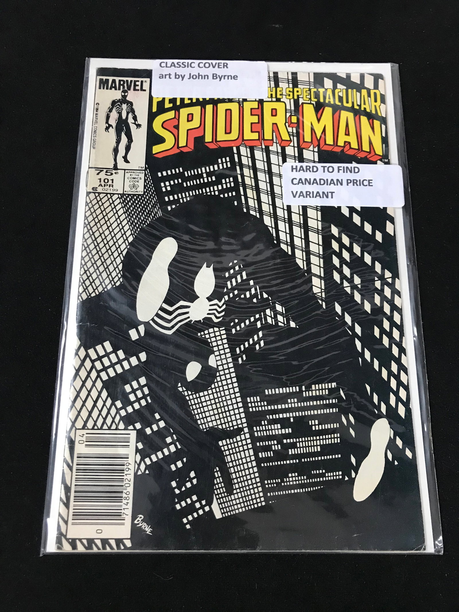 MARVEL COMICS NO. 101 PETER PARKER, THE SPECTACULAR SPIDERMAN (JOHN BYRNE COVER): Prices are in Canadian dollars