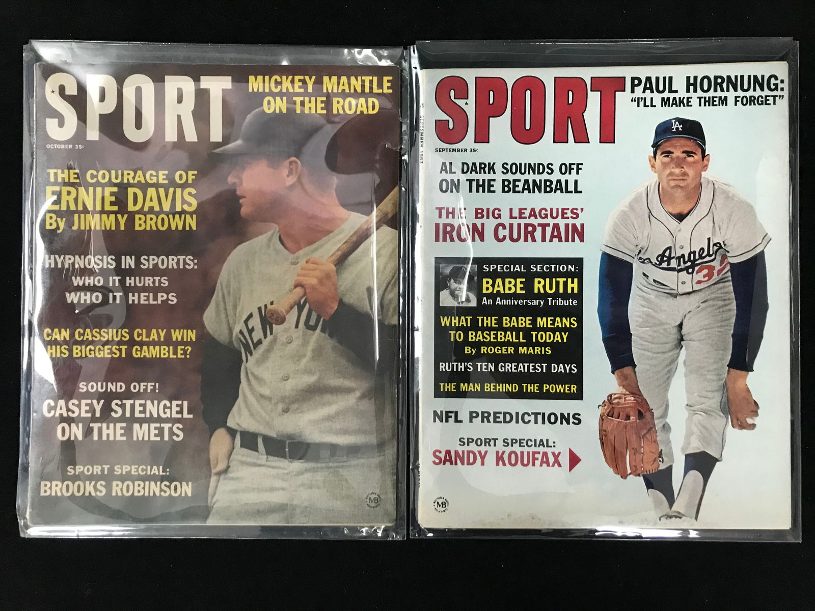 1950'S SPORT MAGAZINE LOT (MANTLE, KOUFAX COVER) (1 of 1)