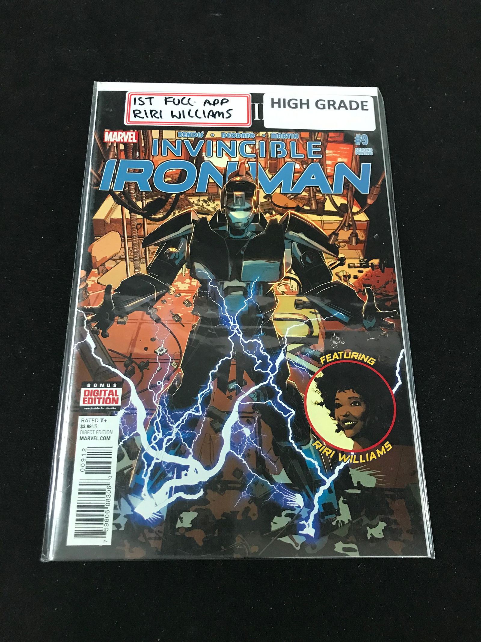 MARVEL COMICS NO.9 INVINCIBLE IRON MAN (1ST FULL APP RIRI WILLIAMS) (1 of 1)