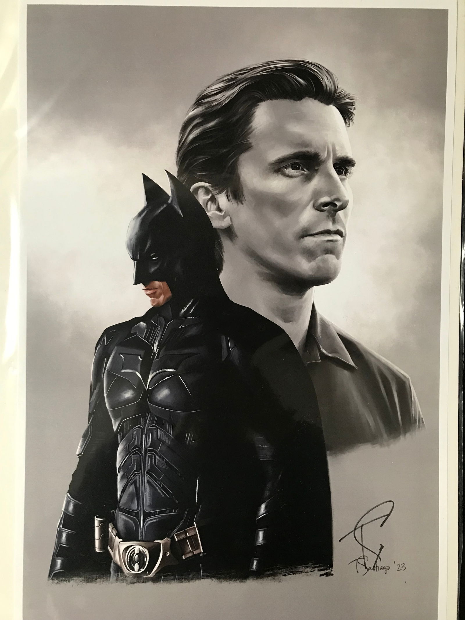 CHRISTIAN BALE BATMAN 11 X 18 T. SANTIAGO PRINT (1 of 2)