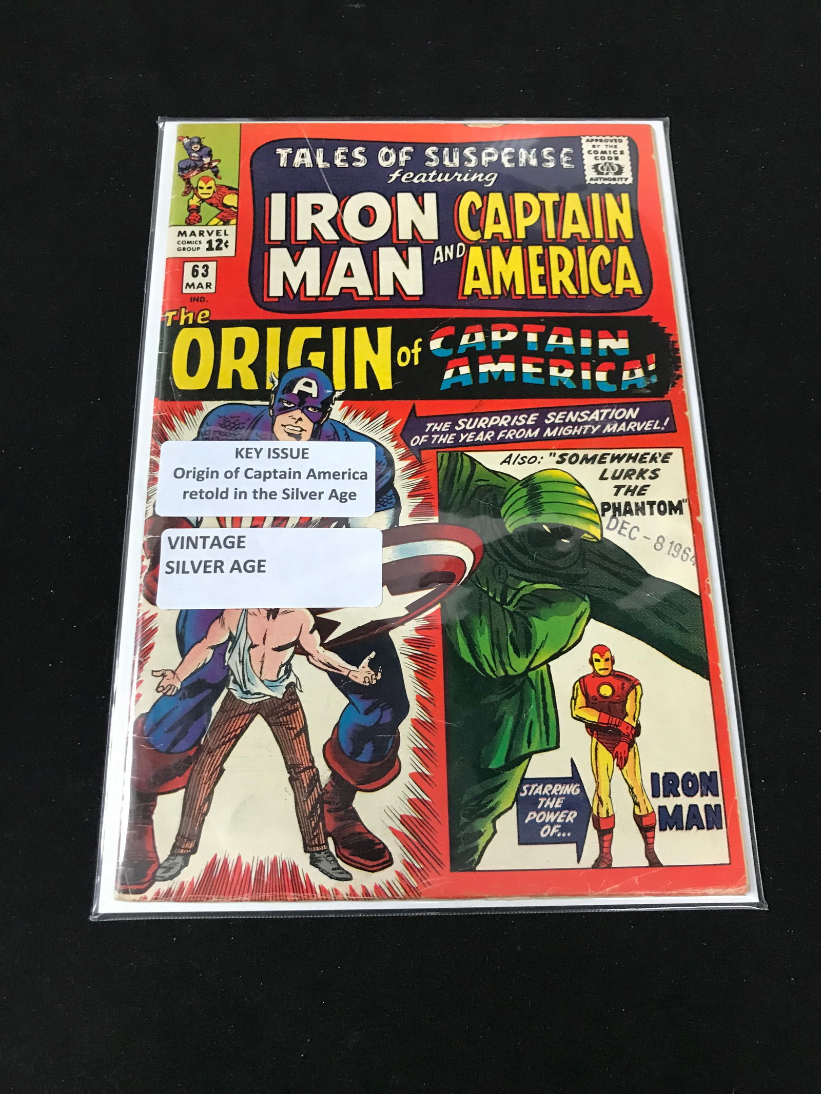 MARVEL COMICS NO.63 IRON MAN AND CAPTAIN AMERICA (ORIGIN OF CPT AMERICA RETOLD) (1 of 1)
