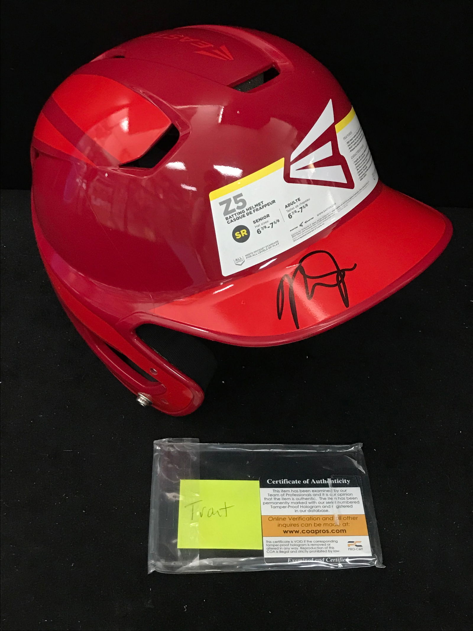 MIKE TROUT SIGNED FULL SIZE BATTING HELMET (PRO CERT COA) (1 of 1)