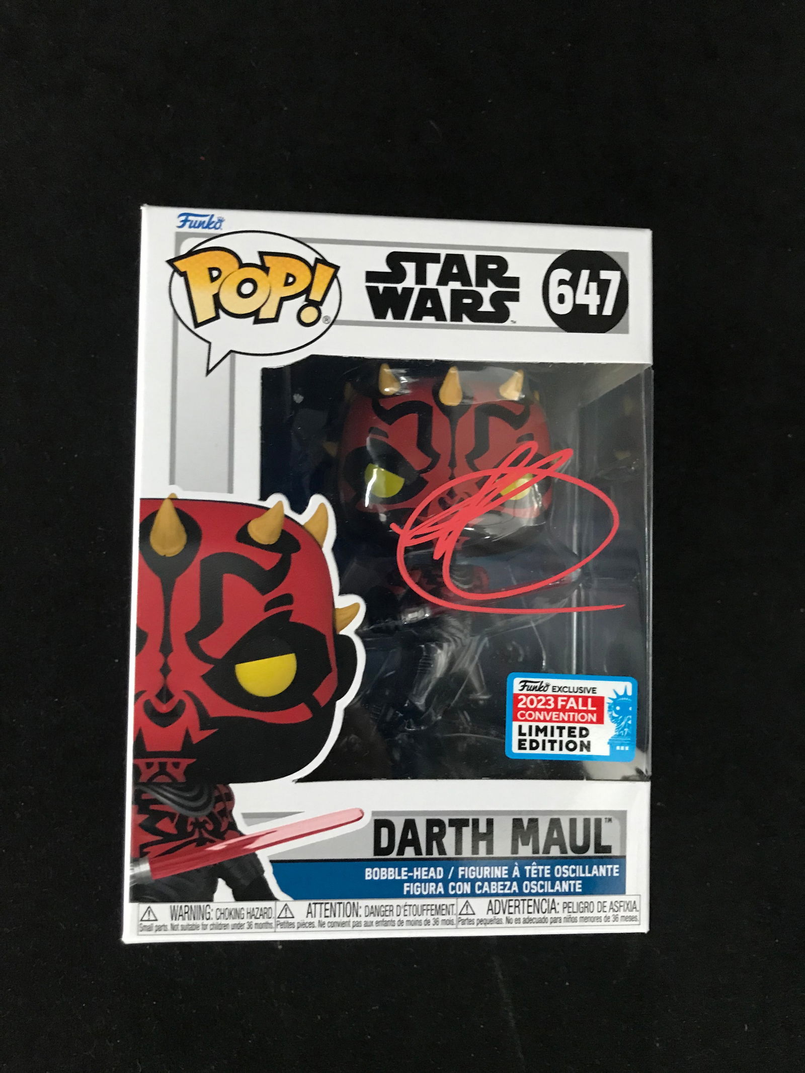 RAY PARK SIGNED STAR WARS DARTH MAUL FUNKO POP WWOC COA (1 of 1)
