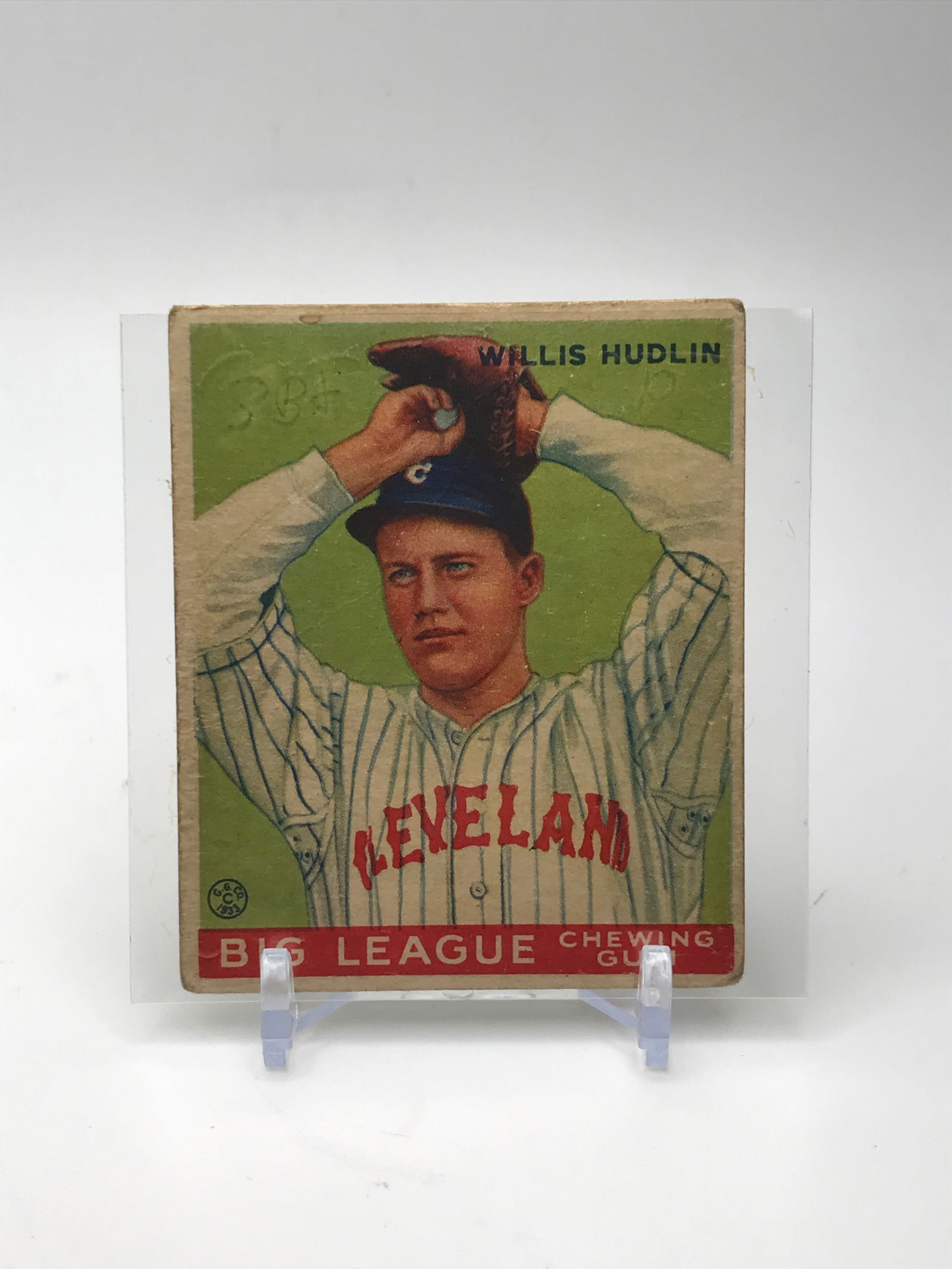 WILLIS HUDLIN 1933 GOUDY BIG LEAGUE CHEWING GUM BASEBALL CARD (1 of 2)