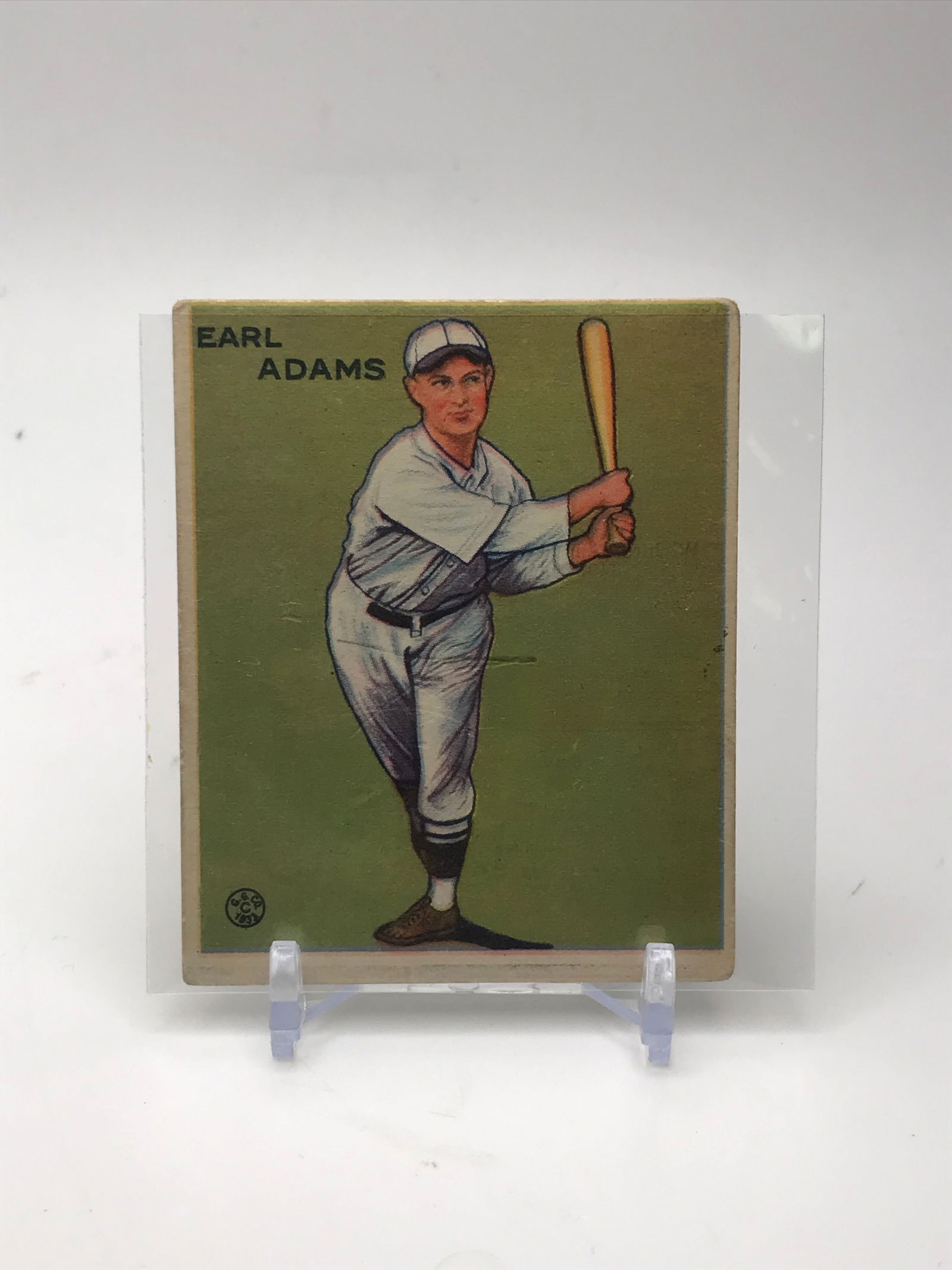EARL ADAMS 1933 GOUDY BIG LEAGUE CHEWING GUM BASEBALL CARD (1 of 2)