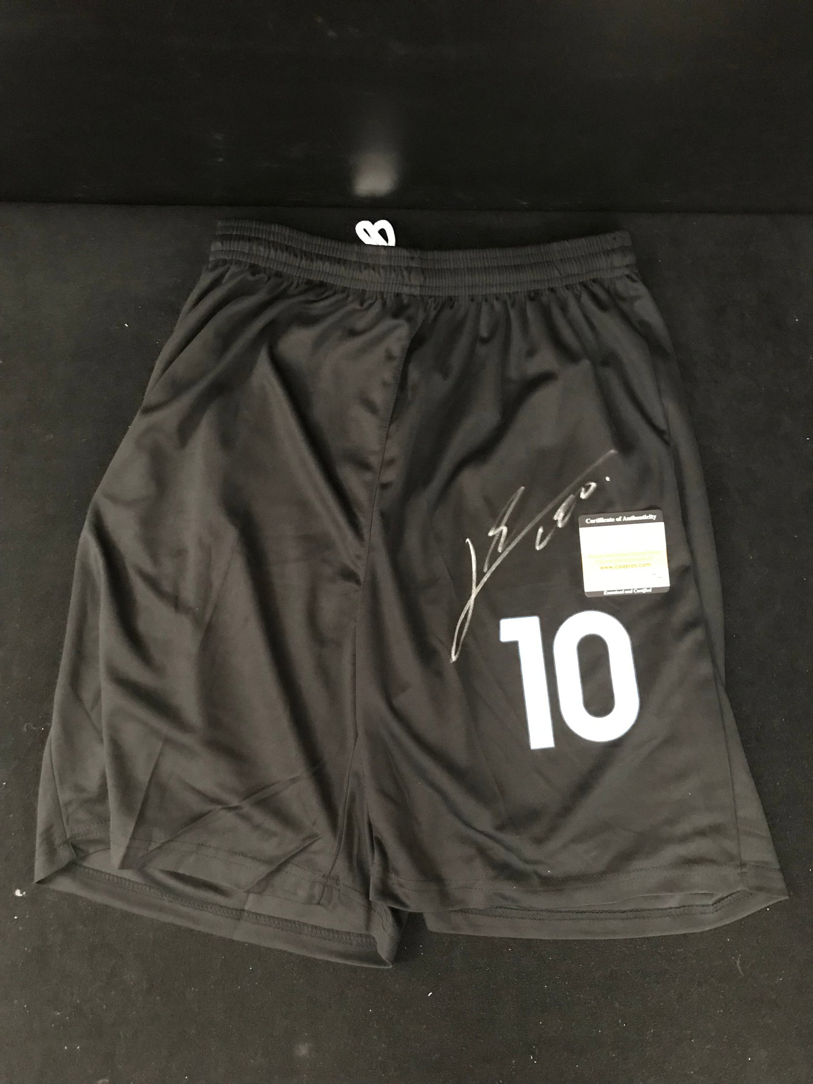 LIONAL MESSI SIGNED SOCCER SHORTS (PRO CERT COA): Prices are in Canadian dollars