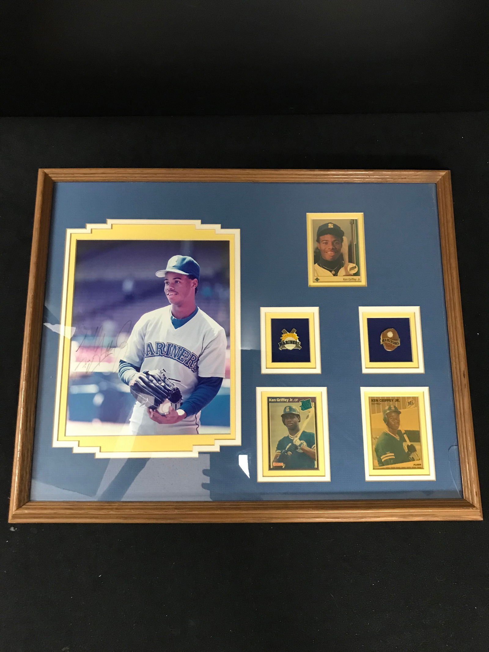 KEN GRIFFEY JR. SIGNED ROOKIE CARD DISPLAY 11 X 14 (MULTIPLE COAS) (1 of 1)