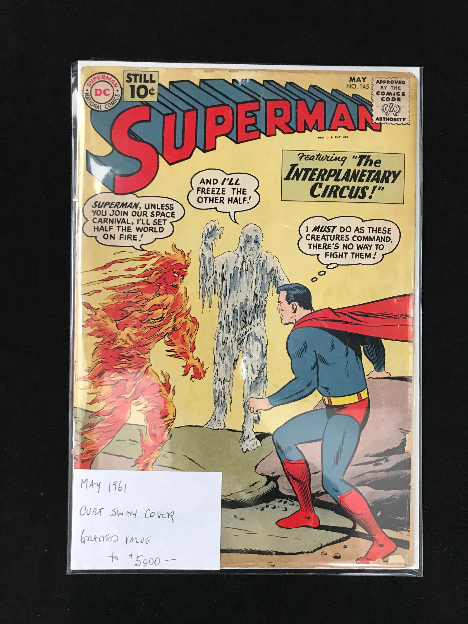 1961 DC COMCIS NO.145 SUPERMAN (CURT SWAY COVER): Prices are in Canadian dollars