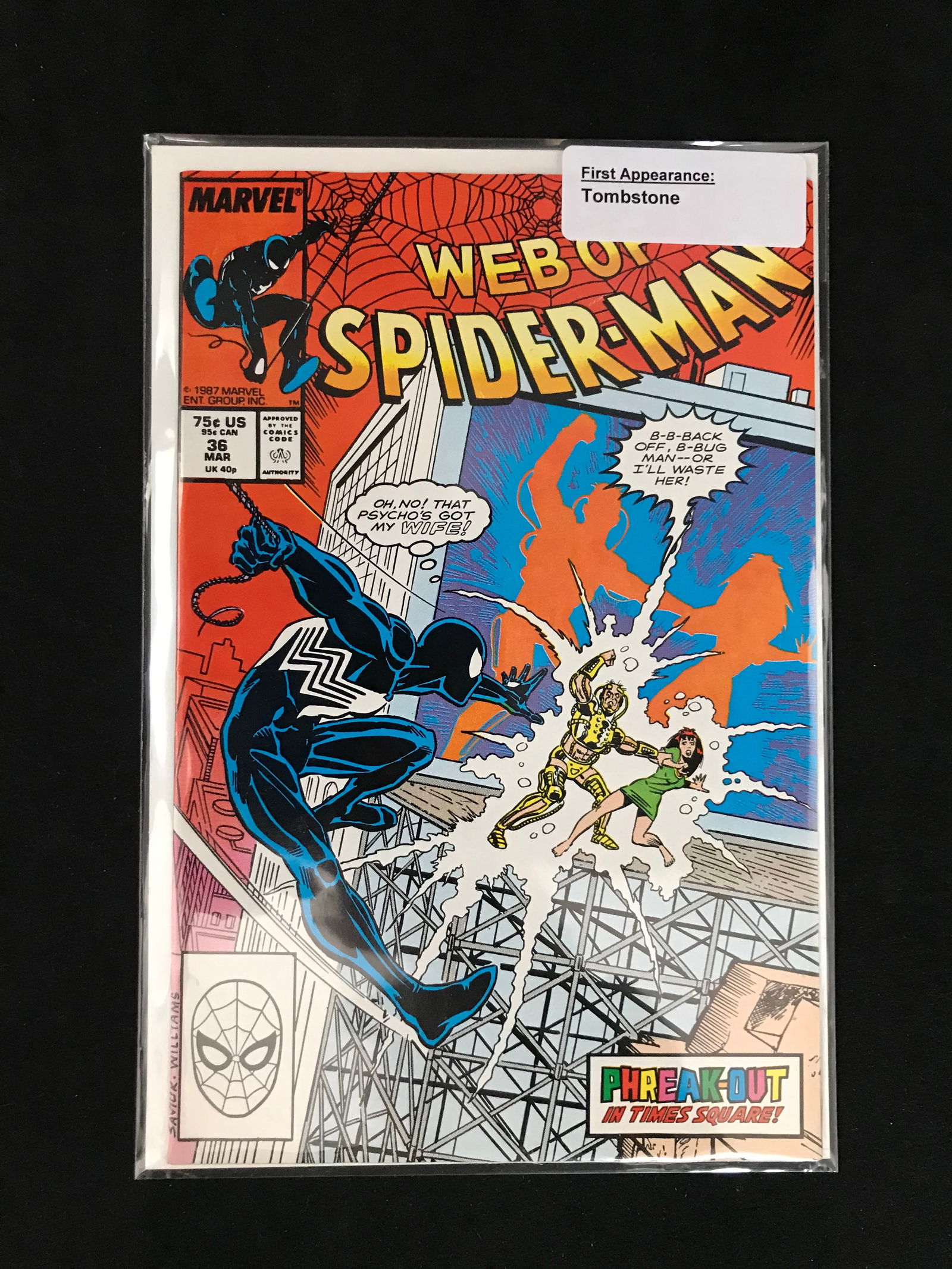 MARVEL COMICS NO.36 WEB OF SPIDERMAN (1ST APP TOMBSTONE) (1 of 1)