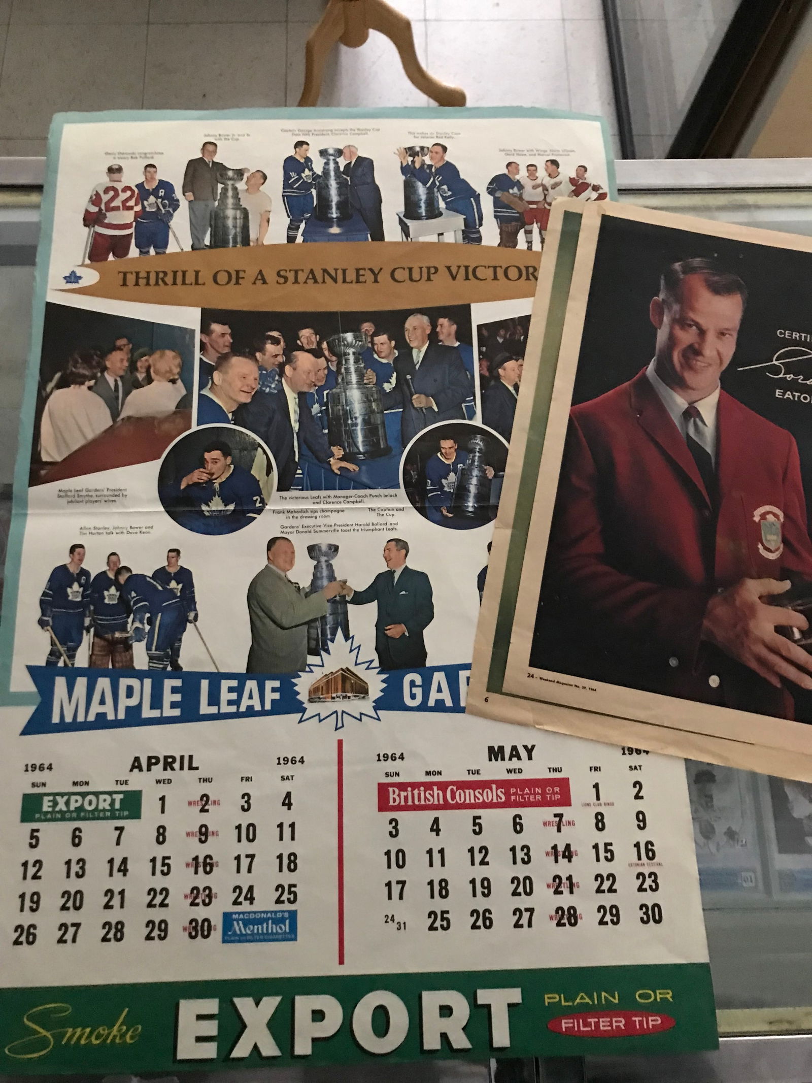 1960'S TORONTO MAPLE LEAFS CALANDER LOT (EXCELLENT CONDITION ): Prices are in Canadian dollars