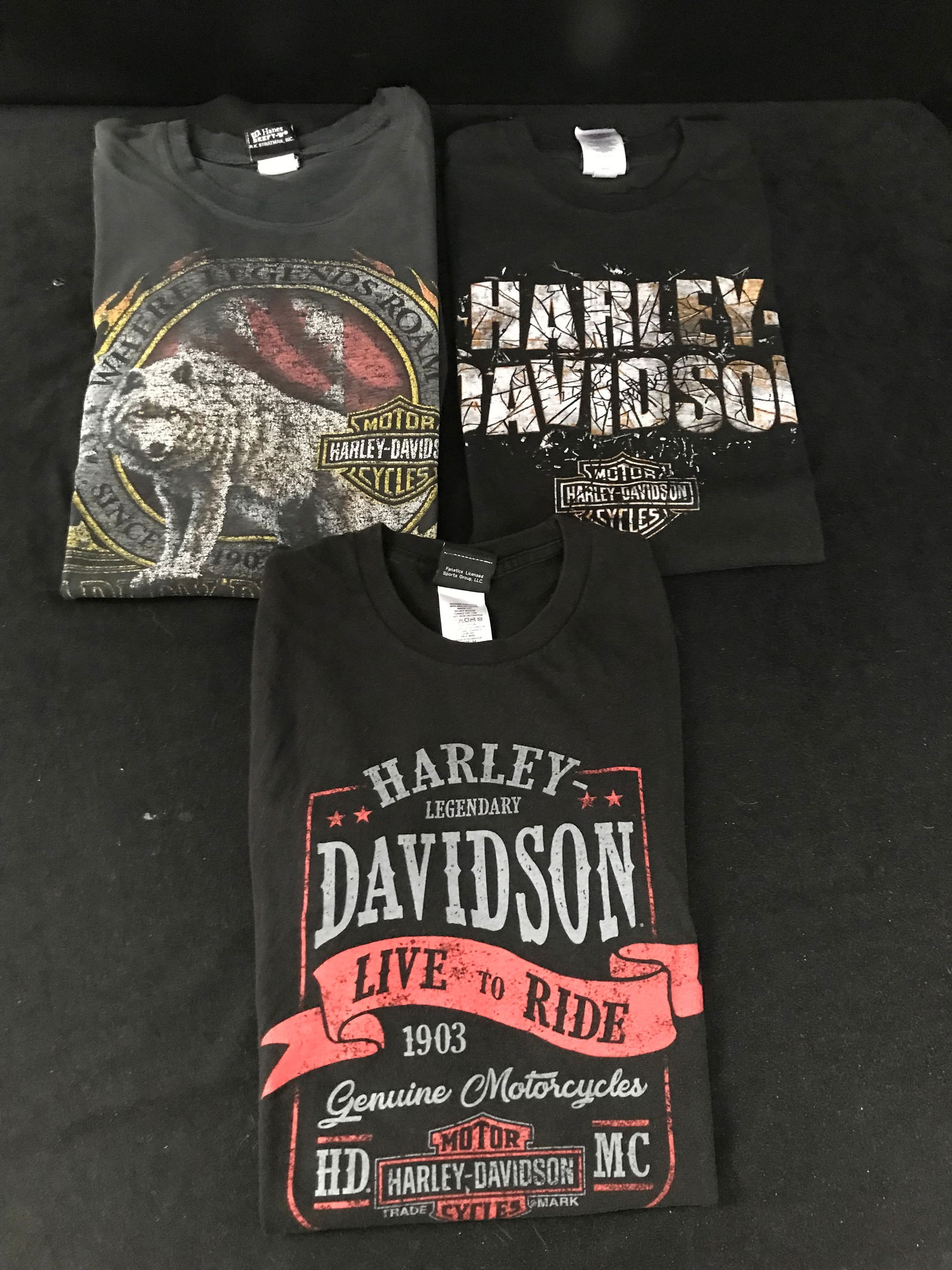 VINTAGE Y2K HARLEY DAVIDSON TSHIRT LOT: Prices are in Canadian dollars