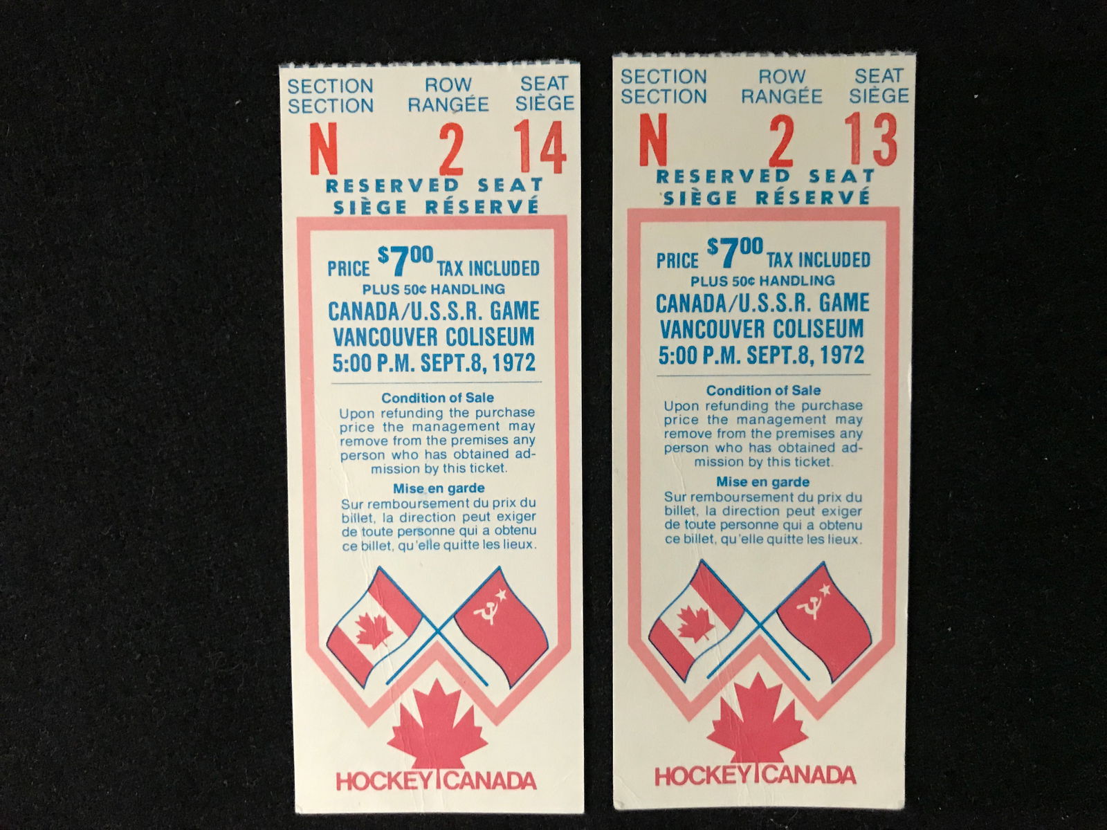 RARE SET OF 2 1972 ORIGINAL HOCKEY TICKETS (1 of 1)