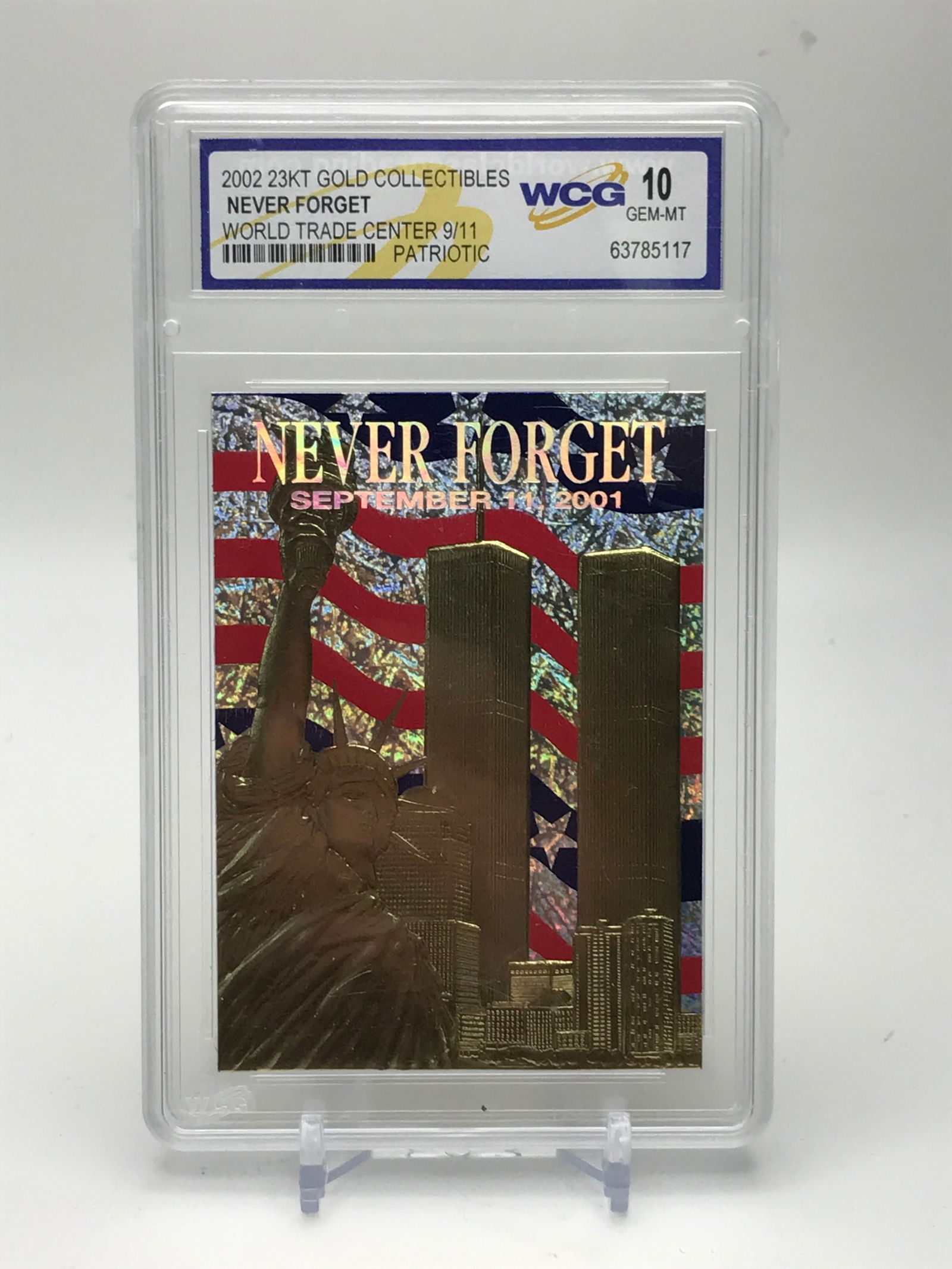 2002 23KT GOLD COLLECTIBLES NEVER FORGET WORLD TRADE WCG 10 (1 of 2)