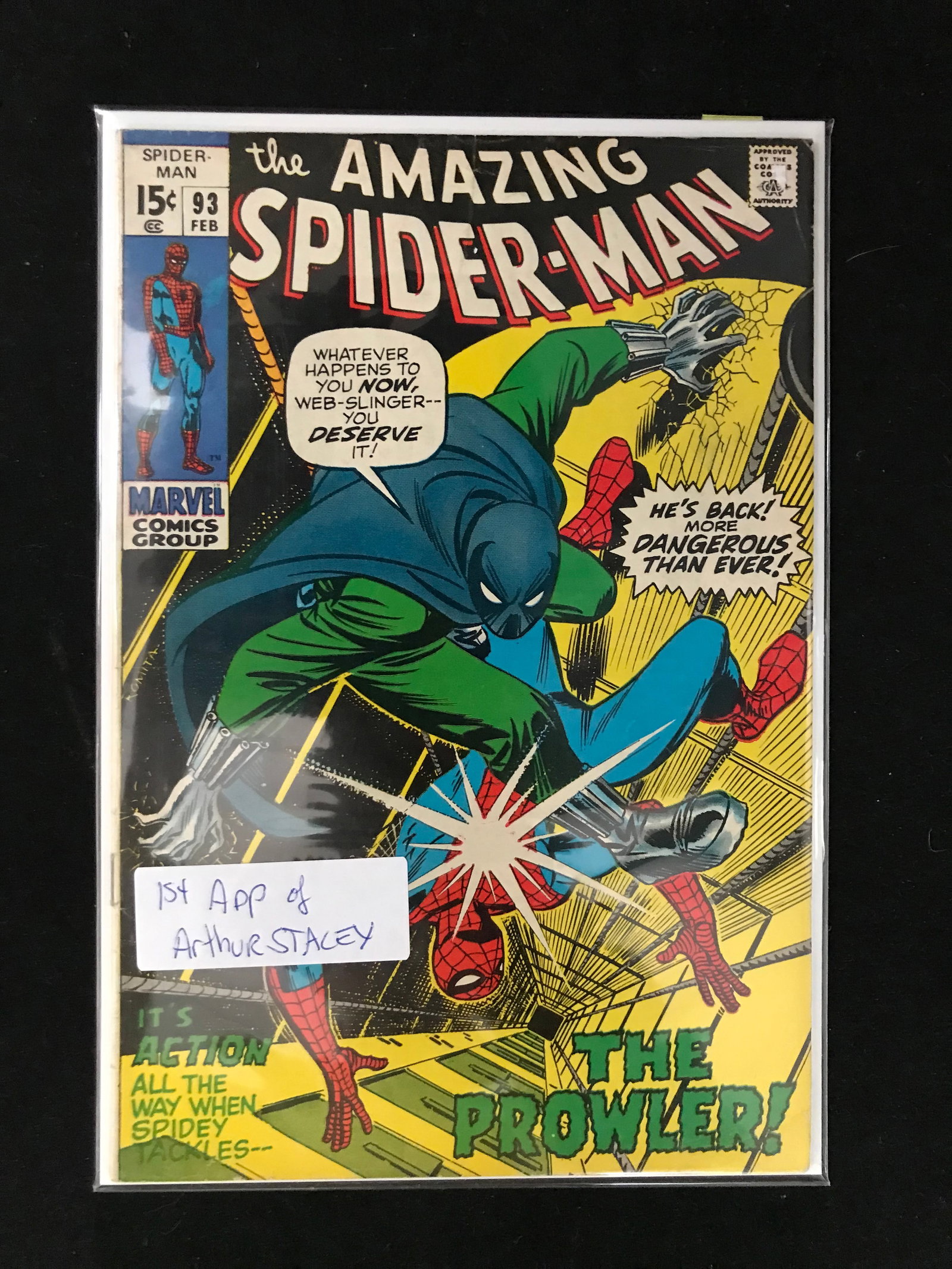 MARVEL COMICS NO.93 THE AMAZING SPIDERMAN (1ST APP OF ARTHUR STACEY): Prices are in Canadian dollars