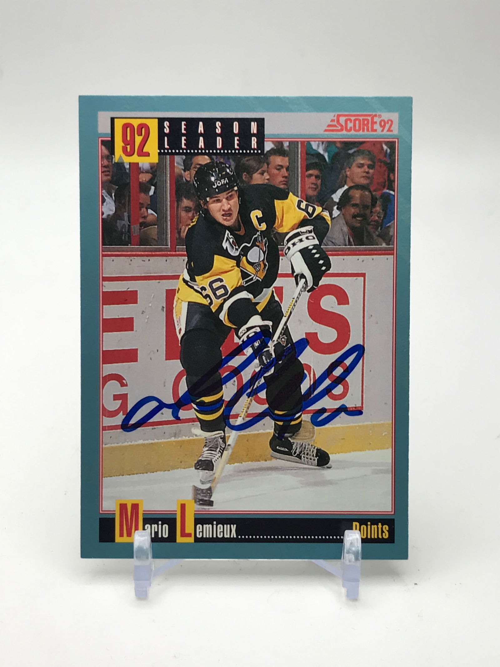 1992 SCORE NO.413 MARIO LEMIEUX AUTO (1 of 2)