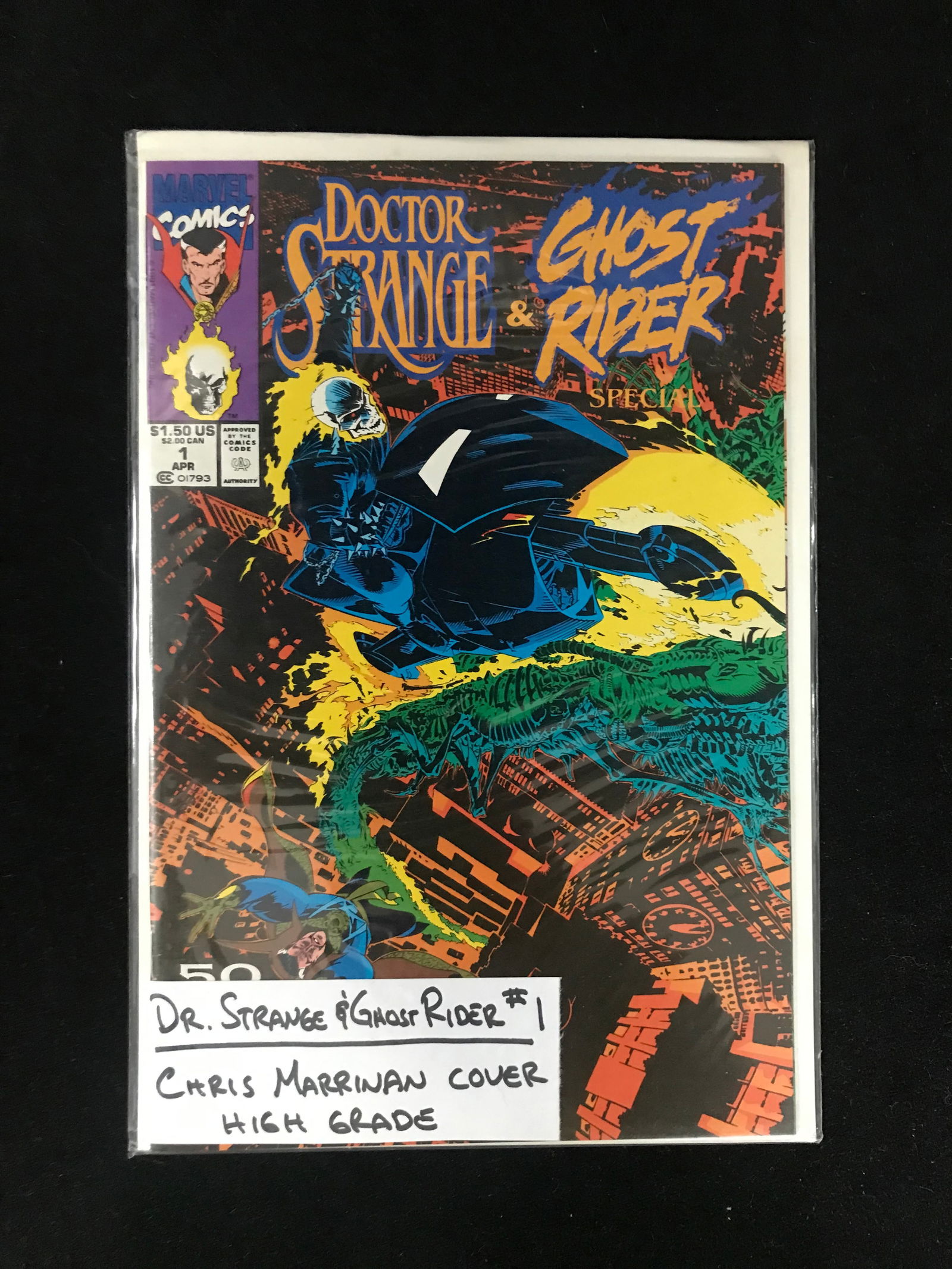 MARVEL COMICS NO.1 DOCTOR STRANGE AND NIGHT RIDER (CHRIS MARRINAN COVER) (1 of 1)