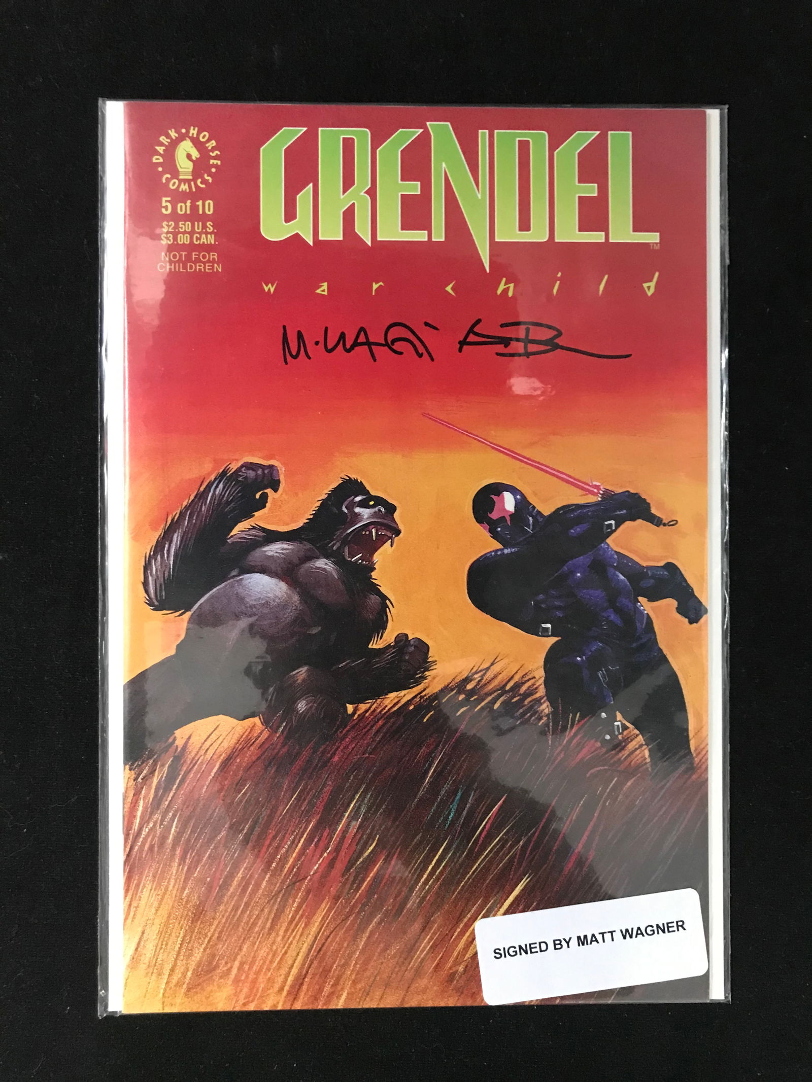 DARK HORSE COMICS NO. 5 OF 10 GRENDEL WAR CHILD (SIGNED BY MATT WAGNER) (1 of 1)