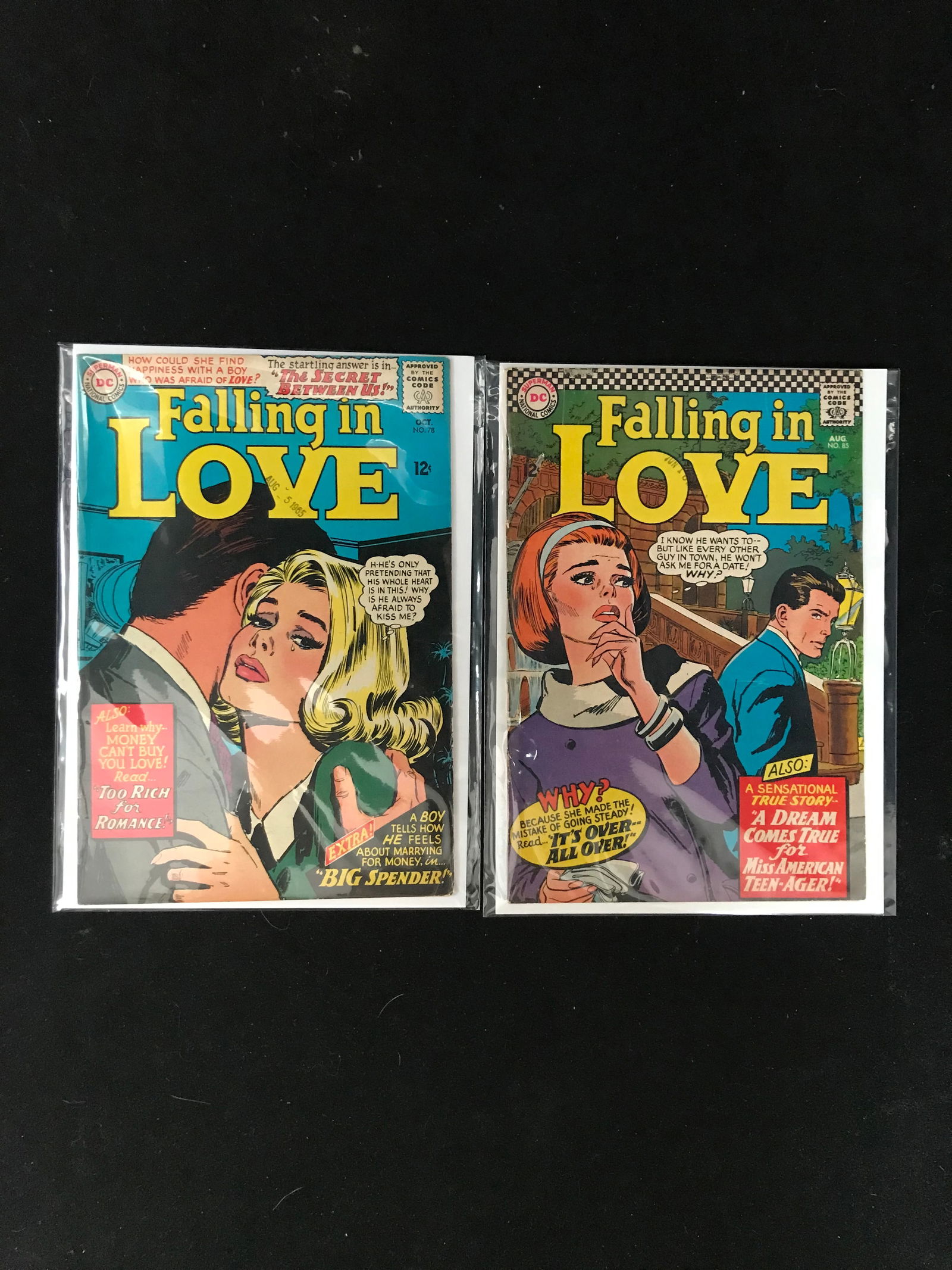 LOT OF 2 FALLING IN LOVE COMICS (DC COMICS) (1 of 1)