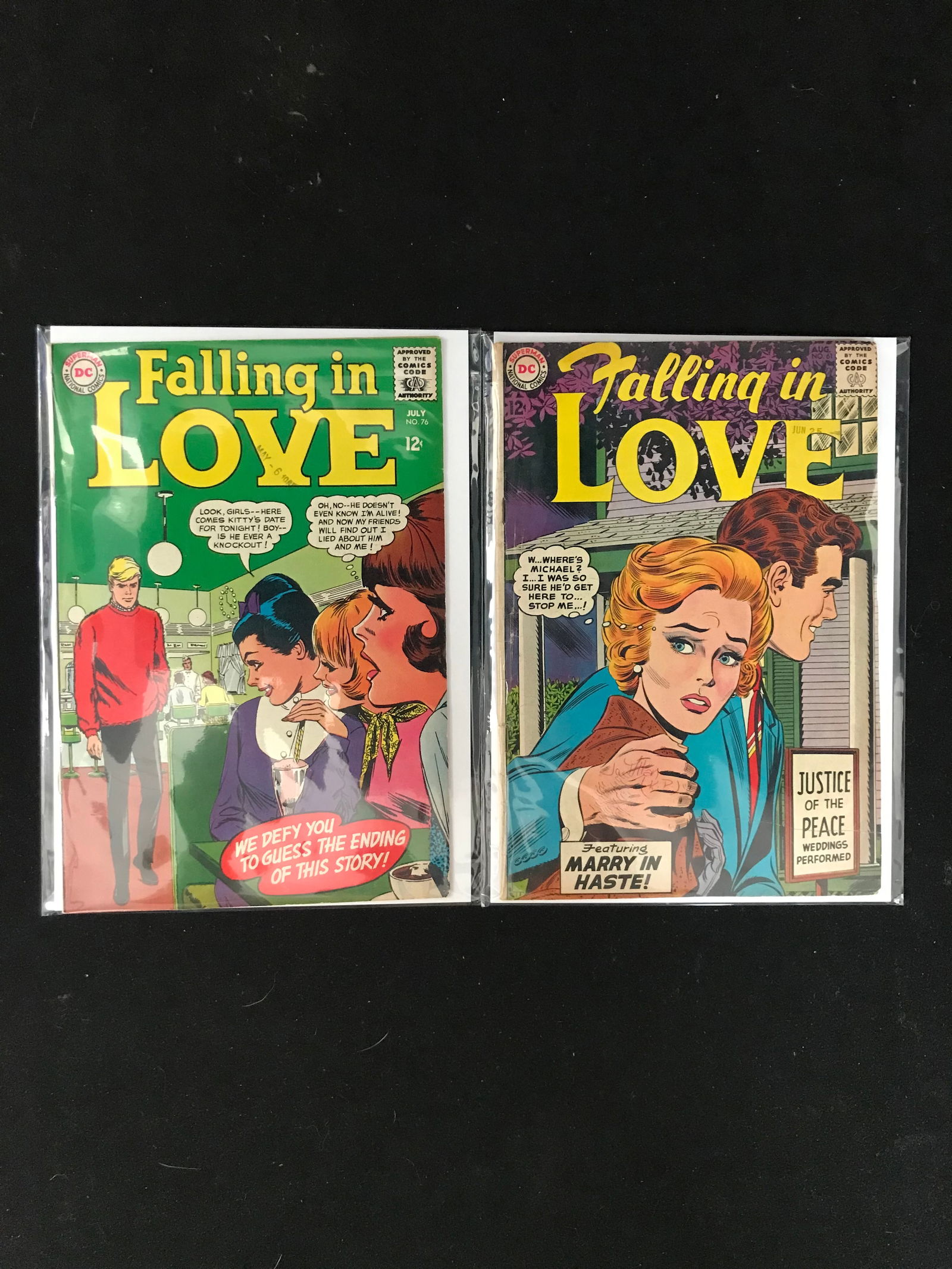 LOT OF 2 FALLING IN LOVE COMICS (DC COMICS) (1 of 1)