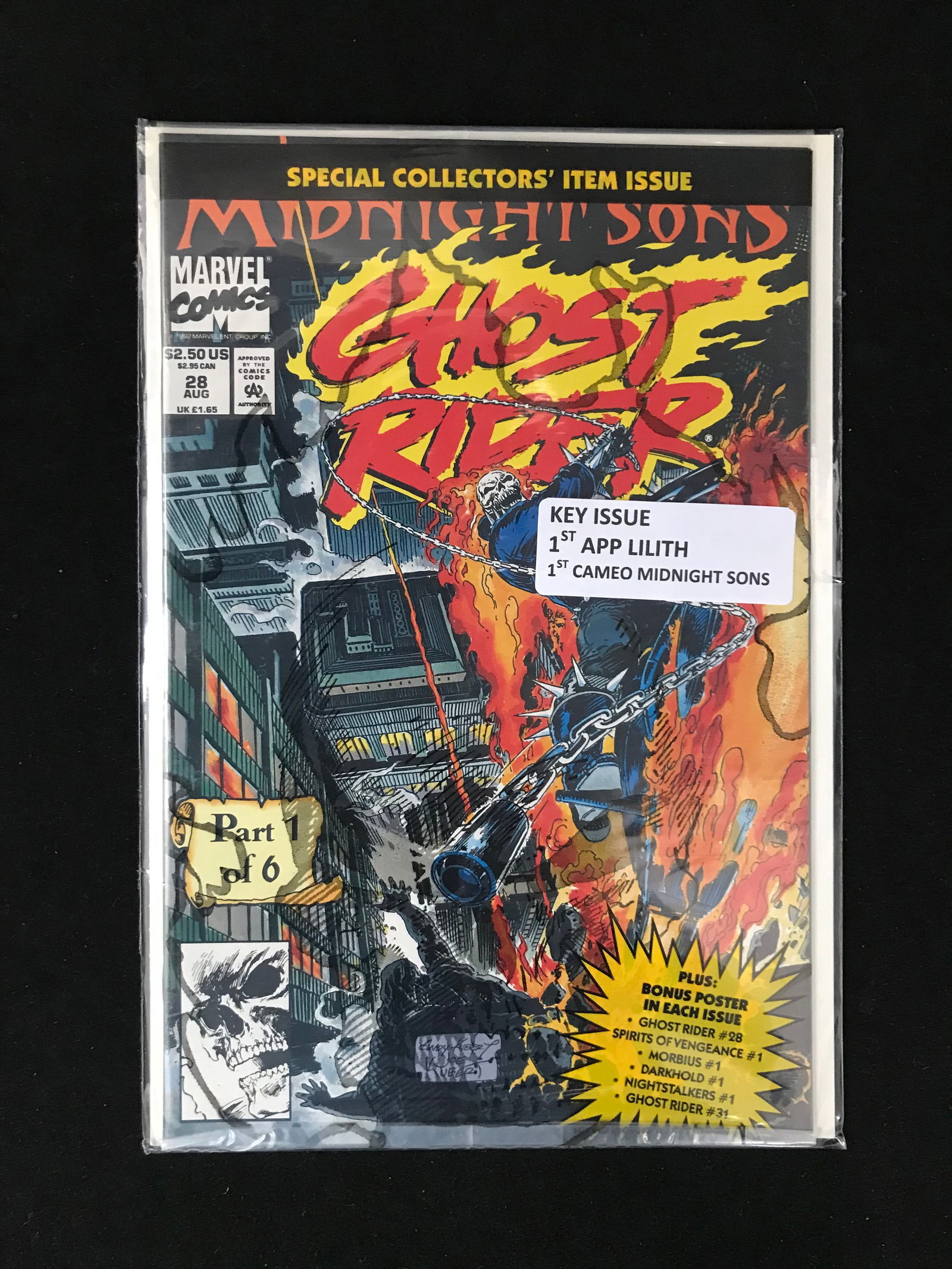 MARVEL COMICS NO.28 GHOST RIDER (1ST AP LILITH AND 1ST CAMEO MIDNIGHT SONS) (1 of 1)