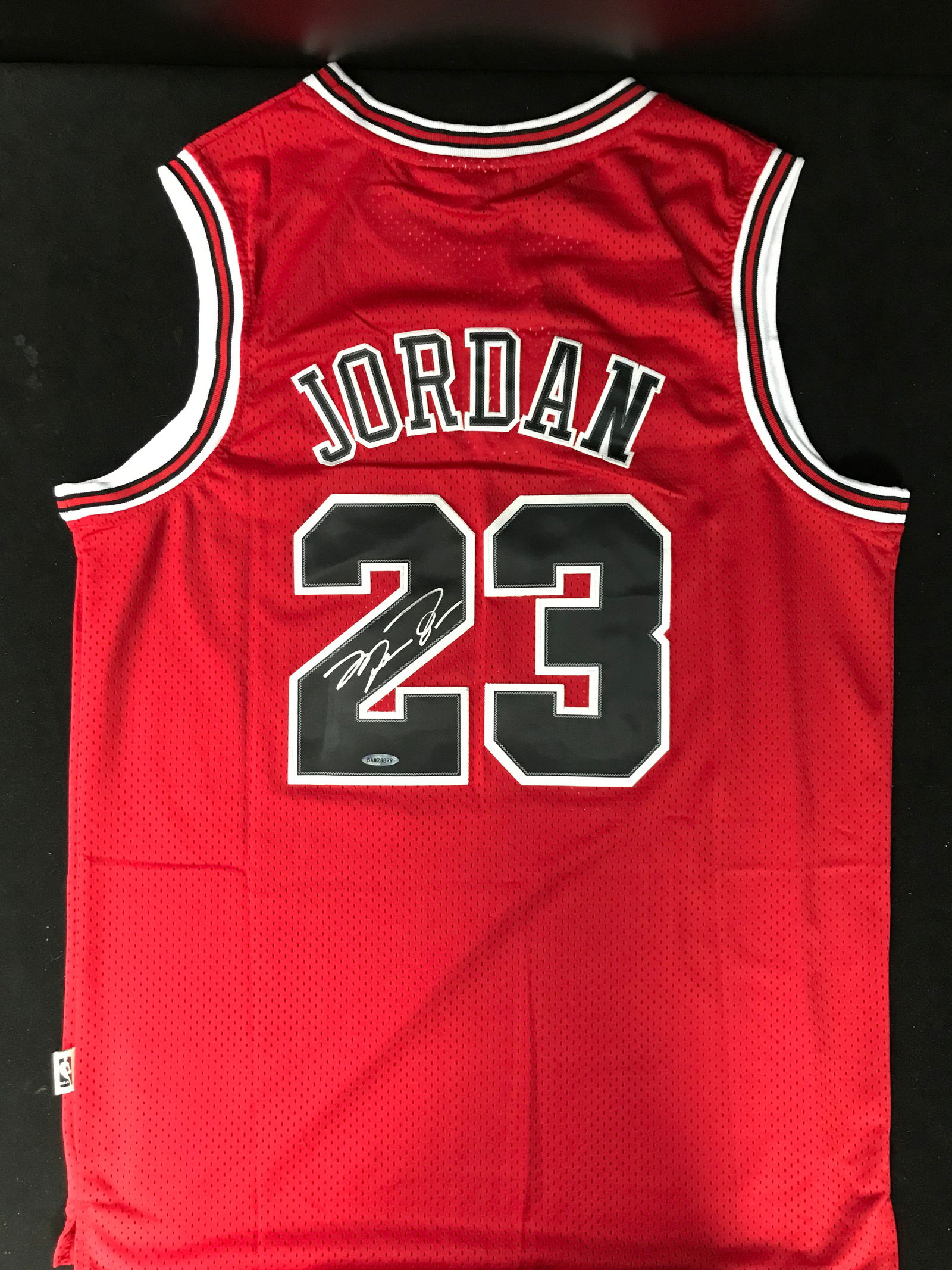 MICHAEL JORDAN SIGNED CHICAGO BULLS MITCHELL AND NESS BASKETBALL JERSEY (UPPER DECK COA) (1 of 4)