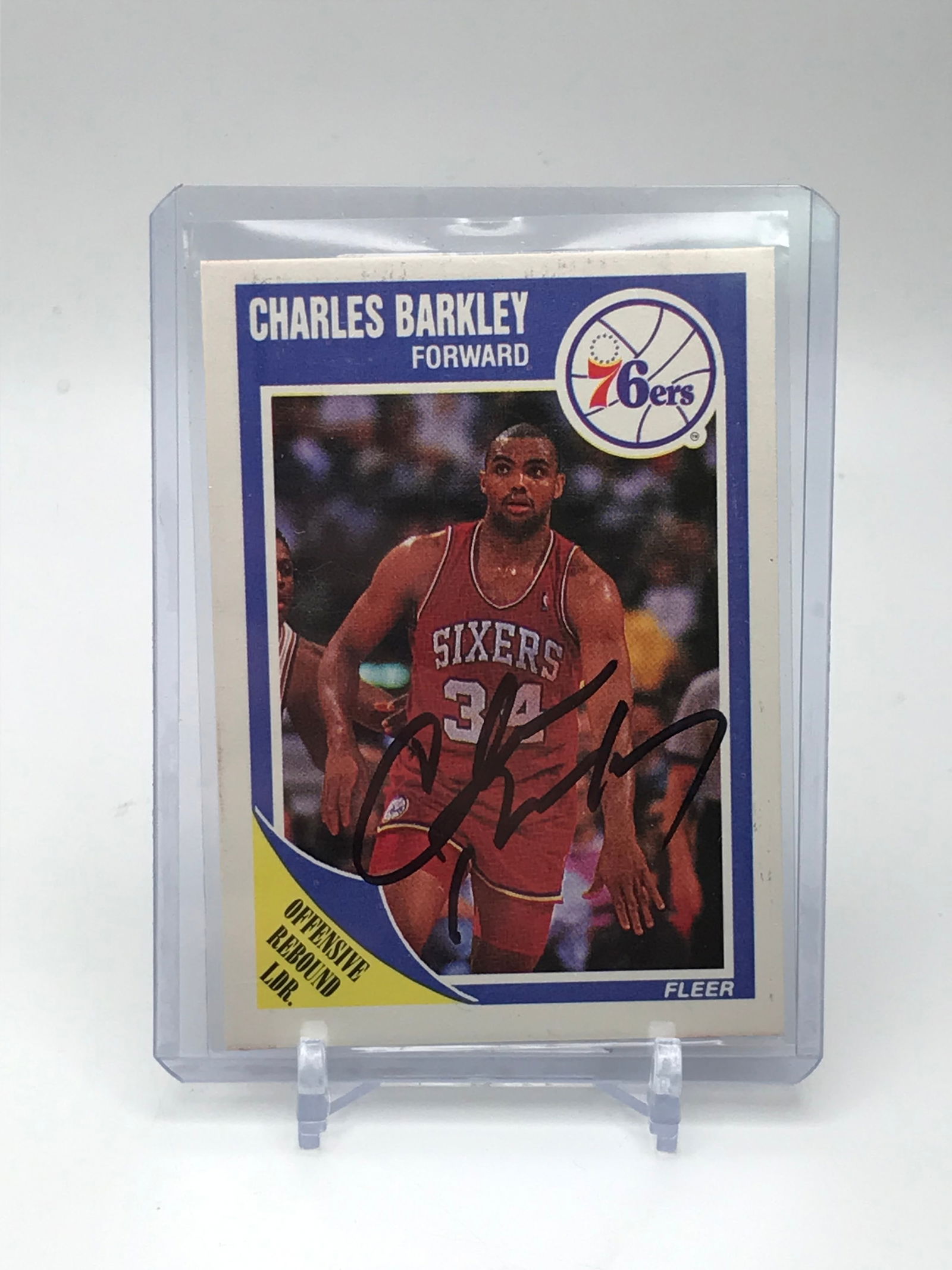SIGNED CHARLES BARKLEY FLEER BACKETBALL CARD RED CARPET AUTHENTICS COA (1 of 2)