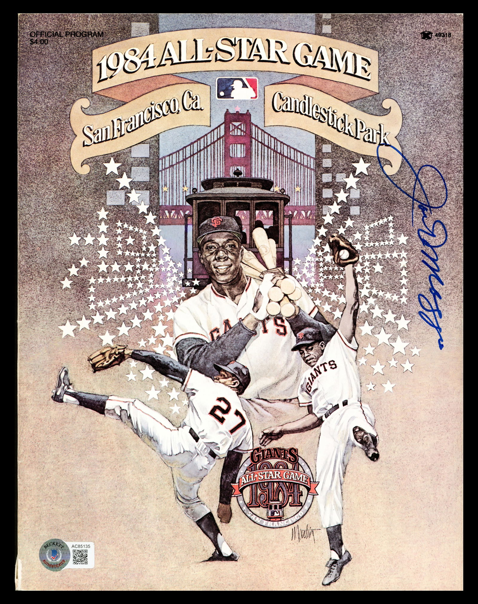 Joe DiMaggio Autographed 1984 All Star Game Official Program Beckett (1 of 1)