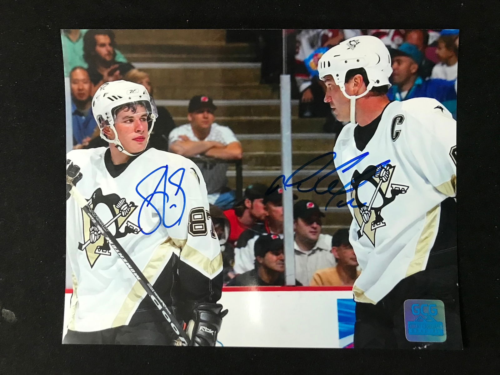 SIDNEY CROSBY AND MARIO LEMIEUX SIGNED 8X10 PHOTO GCG COA (1 of 1)