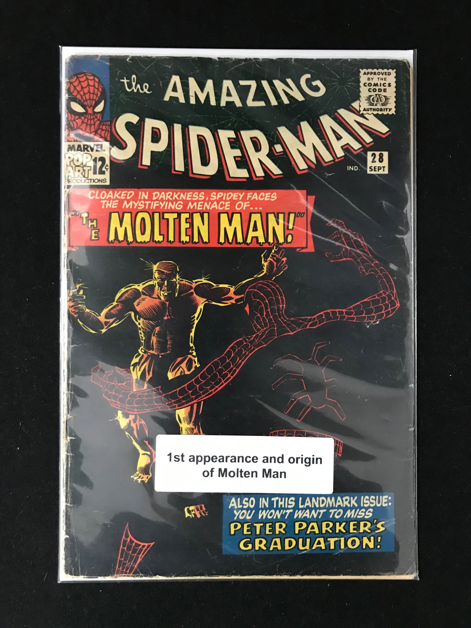 MARVEL COMICS NO.28 THE AMAZING SPIDERMAN (1ST APP AND ORIGIN OF MOLTEN MAN (1 of 1)