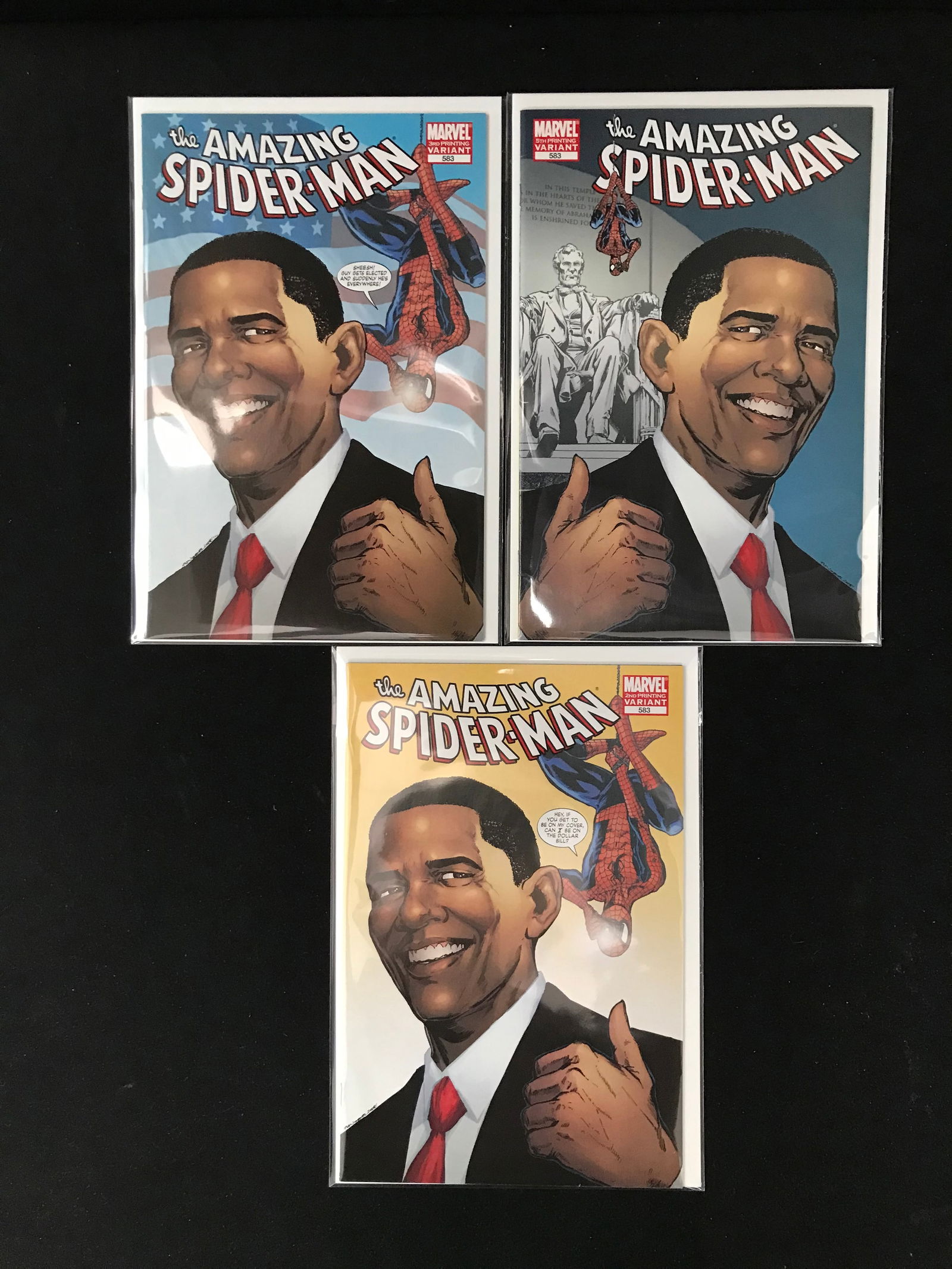 MARVEL COMICS THE AMAZING SPIDER-MAN COMIC LOT (OBAMA COVERS) (1 of 1)