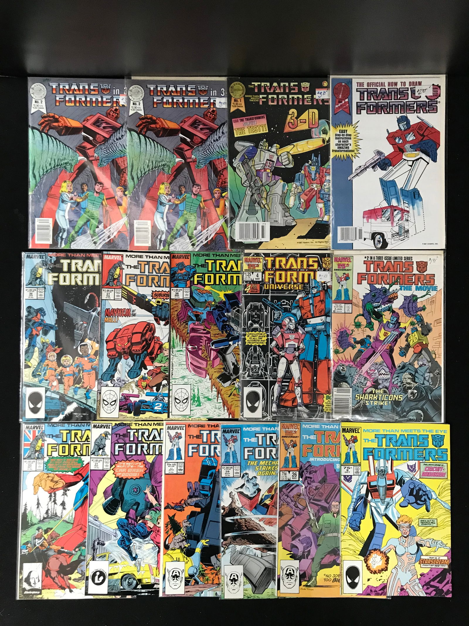 MARVEL COMICS TRANSFORMERS COMIC BOOK LOT (1 of 1)