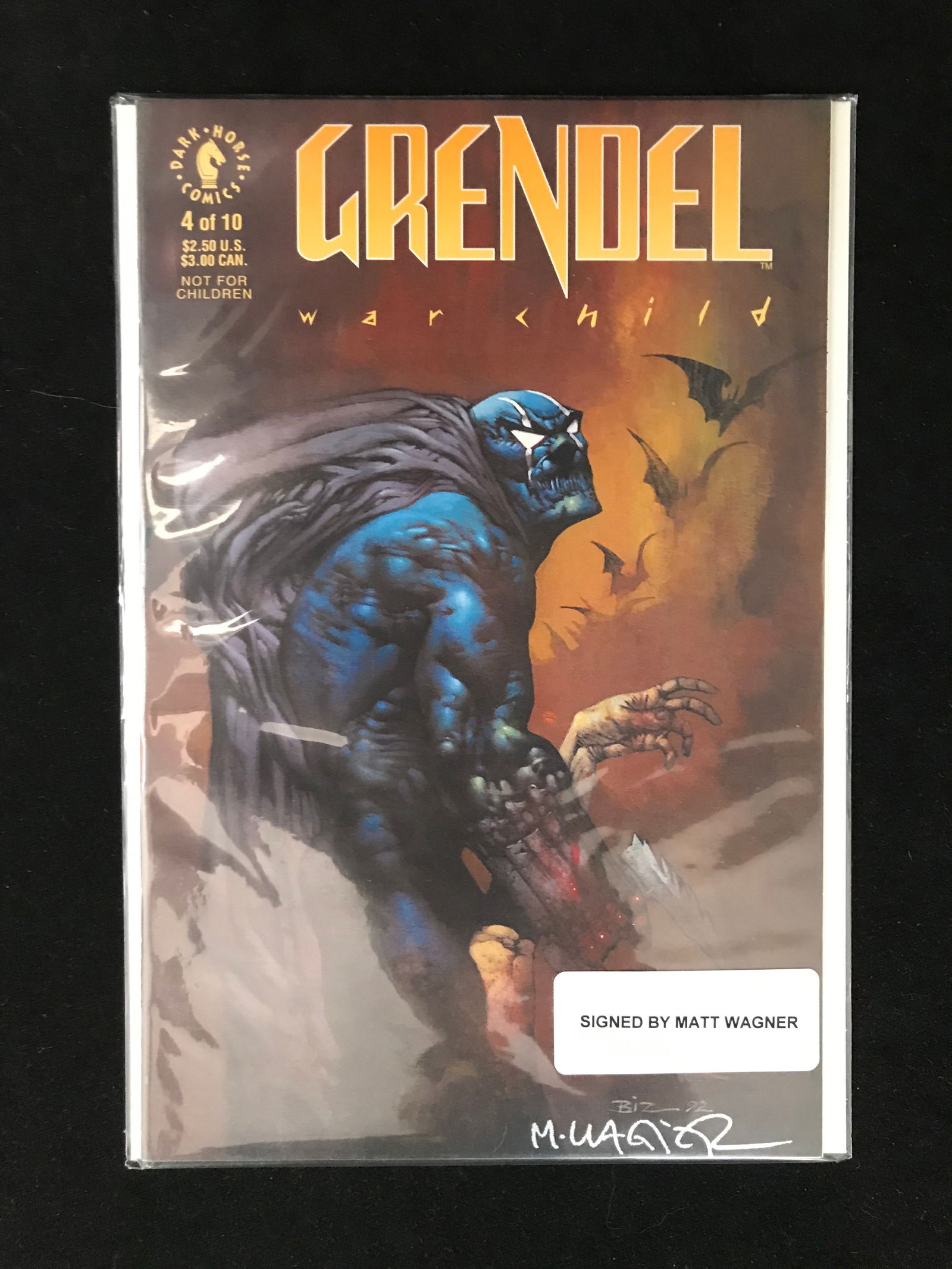 DARK HORSE COMICS NO.4/10 GRENDEL WAR CHILD (SIGNED BY MATT WAGNER) (1 of 1)