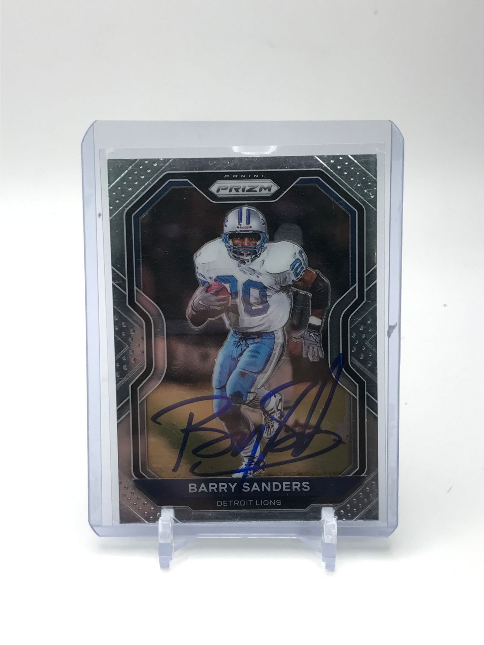 2020 PANINI PRIZM BARRY SANDERS AUTOGRAPHED FOOTBALL CARD GRANTED AUTHENTIC COA (1 of 2)