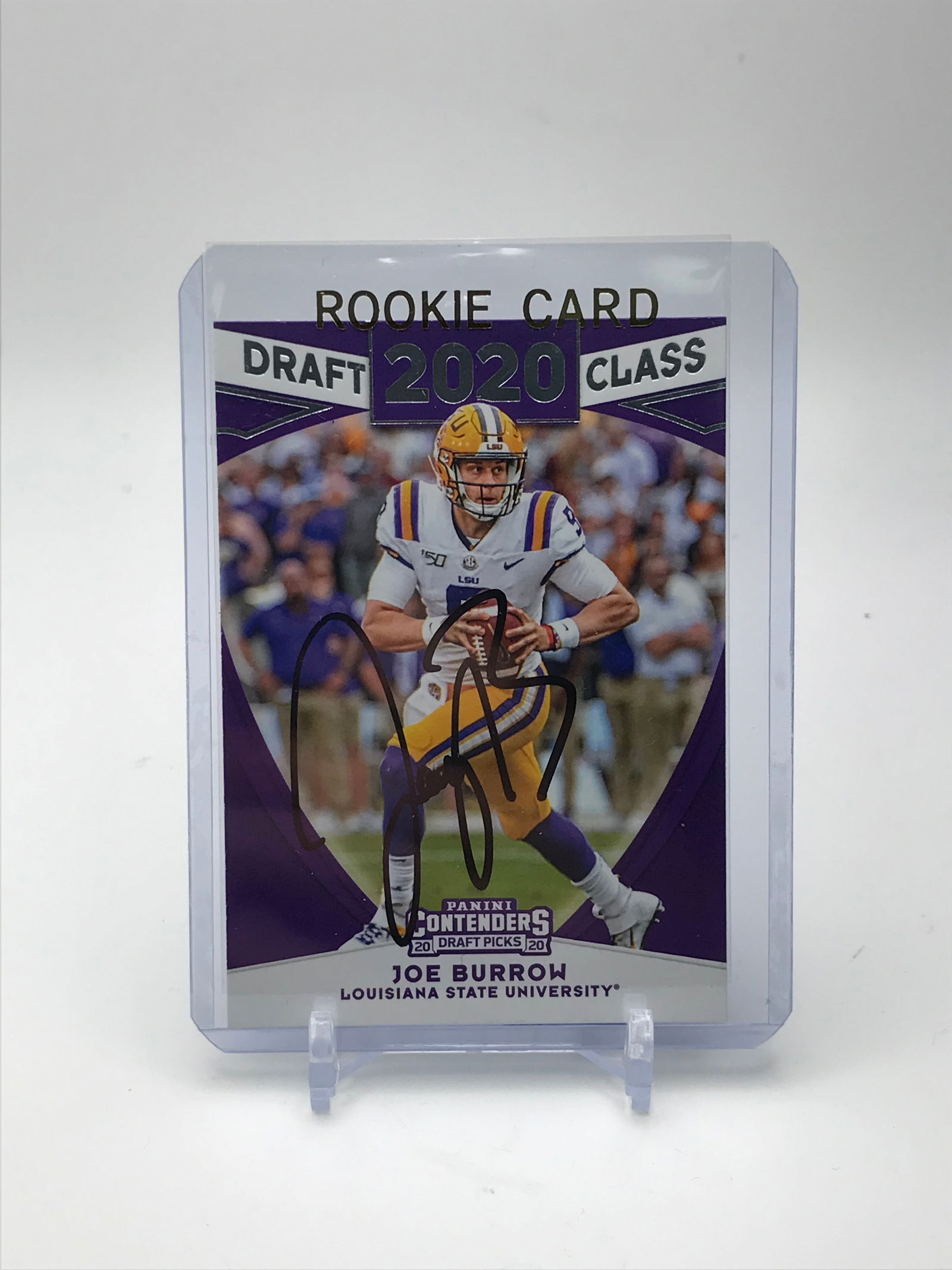 2020 PANINI CONTENDERS DRAFT PICKS JOE BURROW AUTOGRAPHED FOOTBALL CARD AUTHENTICATION DIRECT COA (1 of 2)