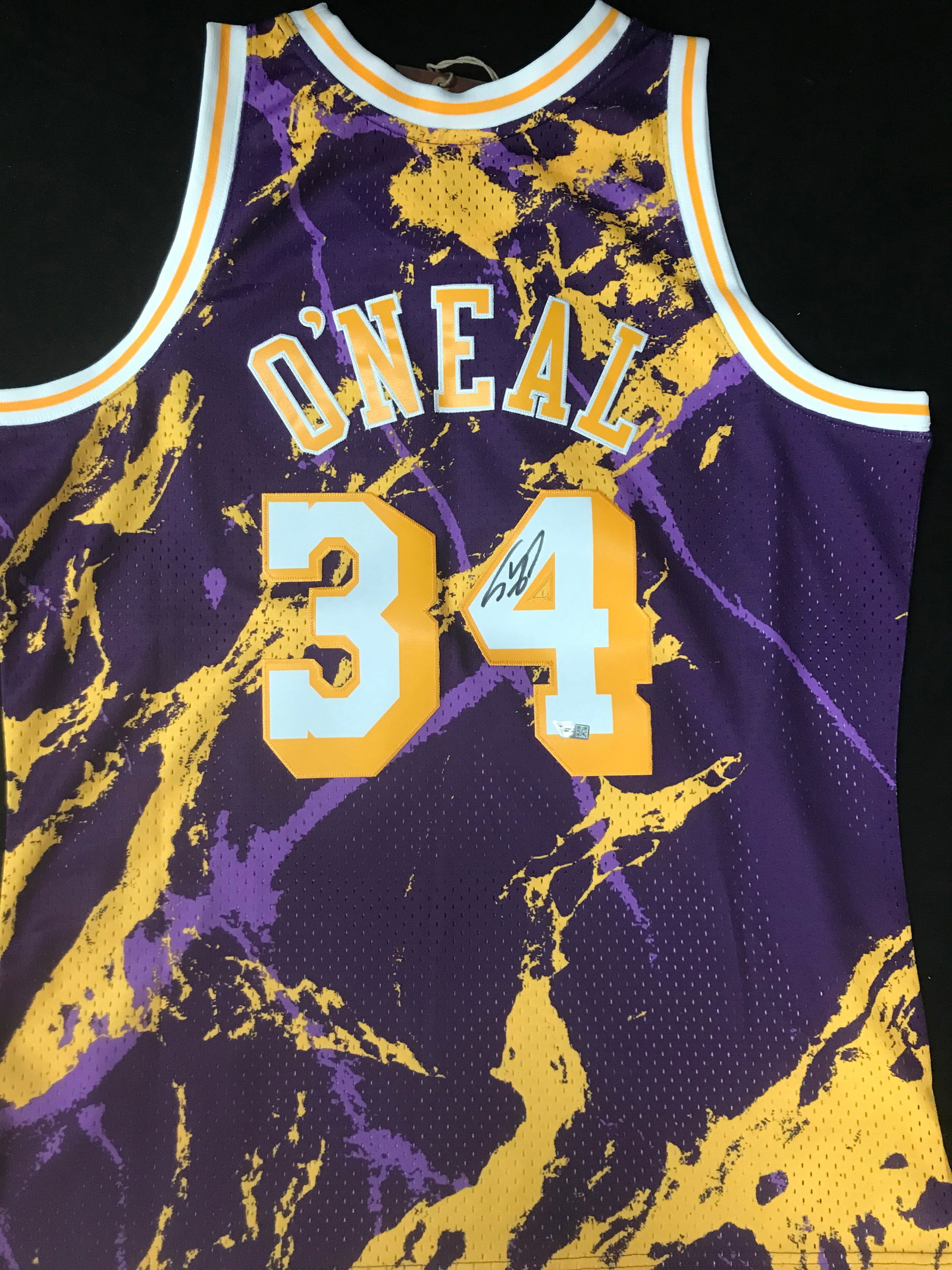 SHAQUILLE ONEAL SIGNED L.A LAKERS MITCHELL AND NESS SPLASH JERSEY (FANATICS COA): Prices are in Canadian dollars