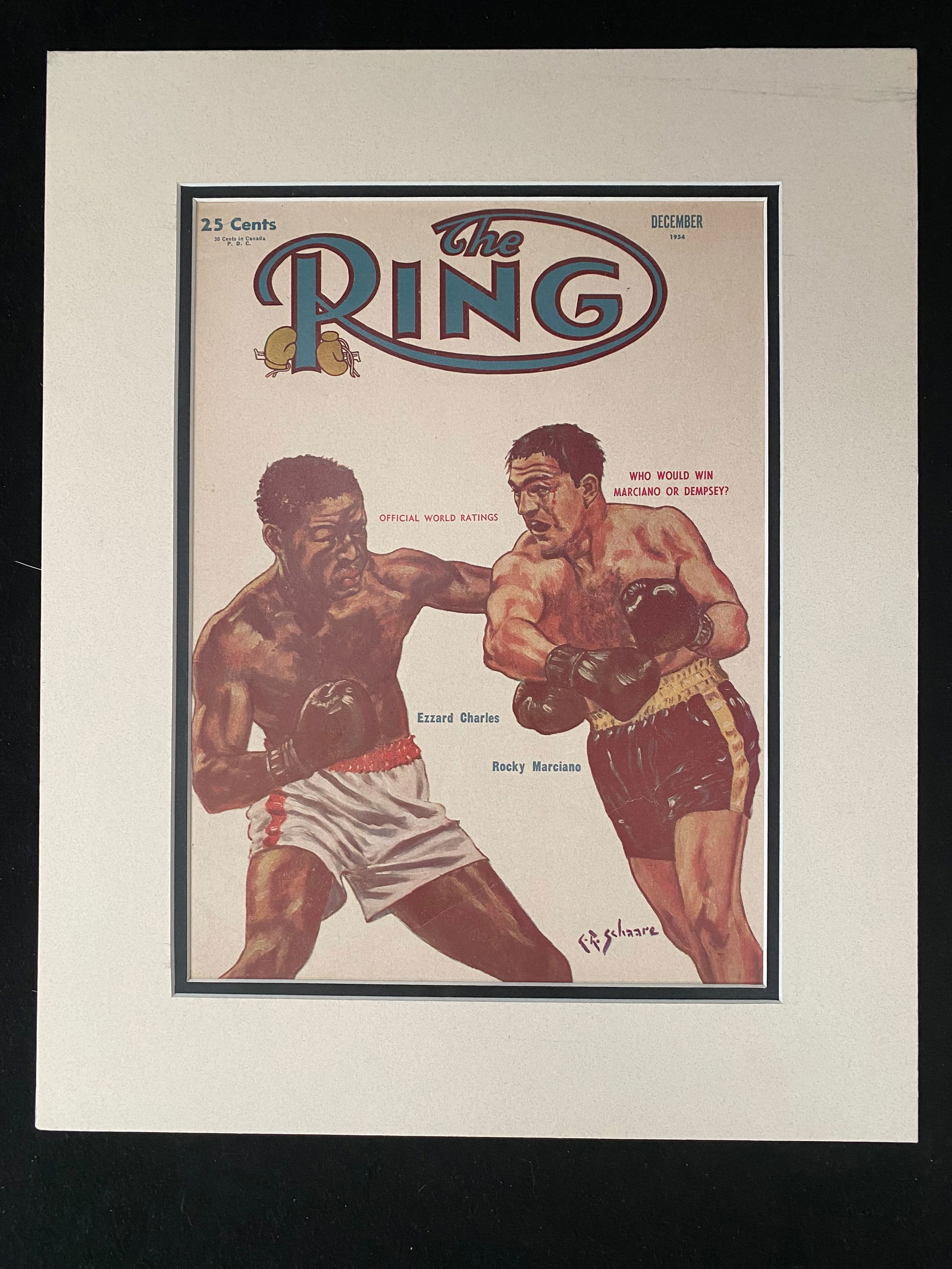 VINTAGE CUSTOM FRAMED RING MAGAZINE (1 of 1)