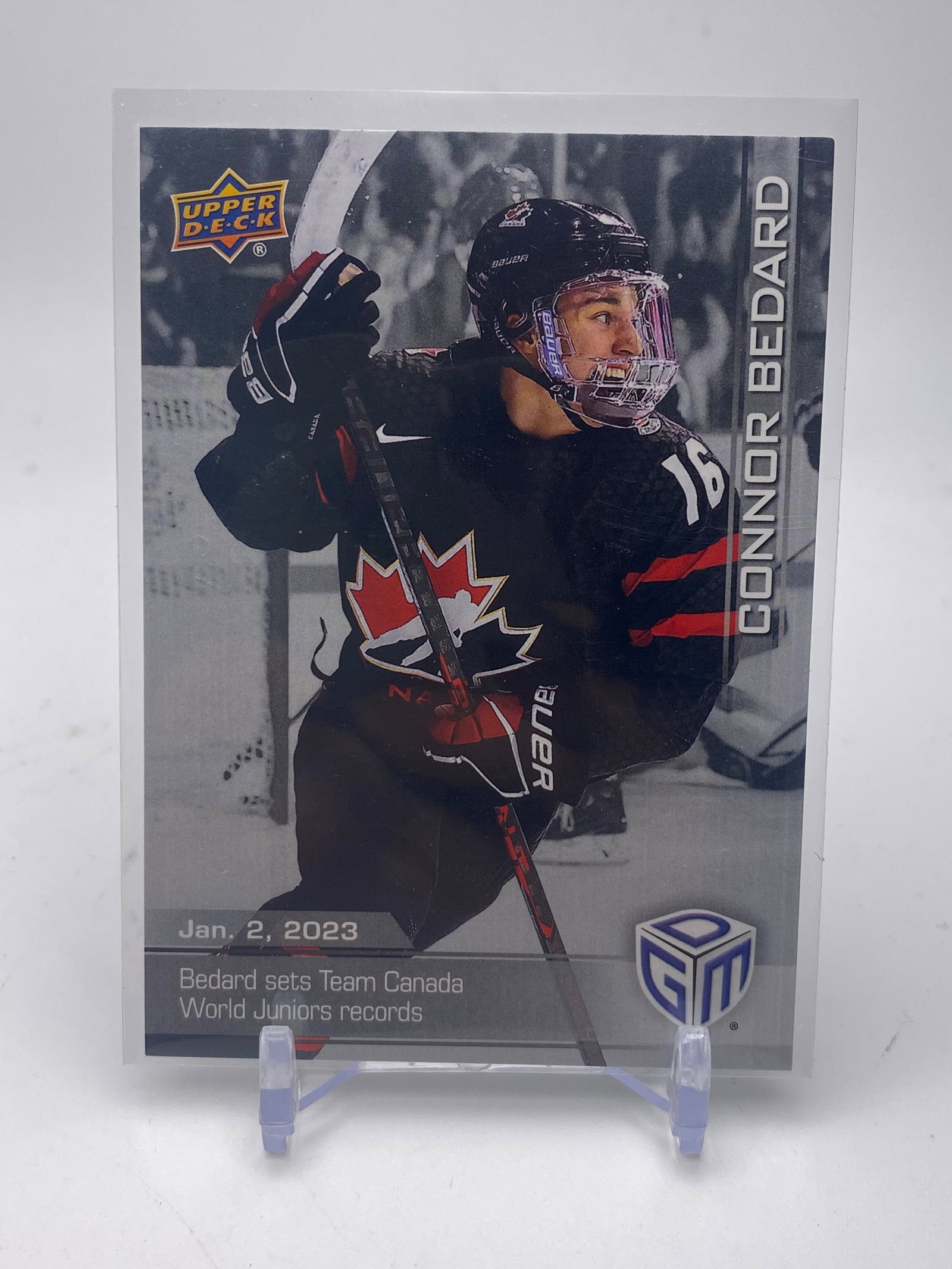 2023 UPPER DECK CONNOR BEDARD GAME DATED MOMENTS ROOKIE CARD SILVER: Prices are in Canadian dollars