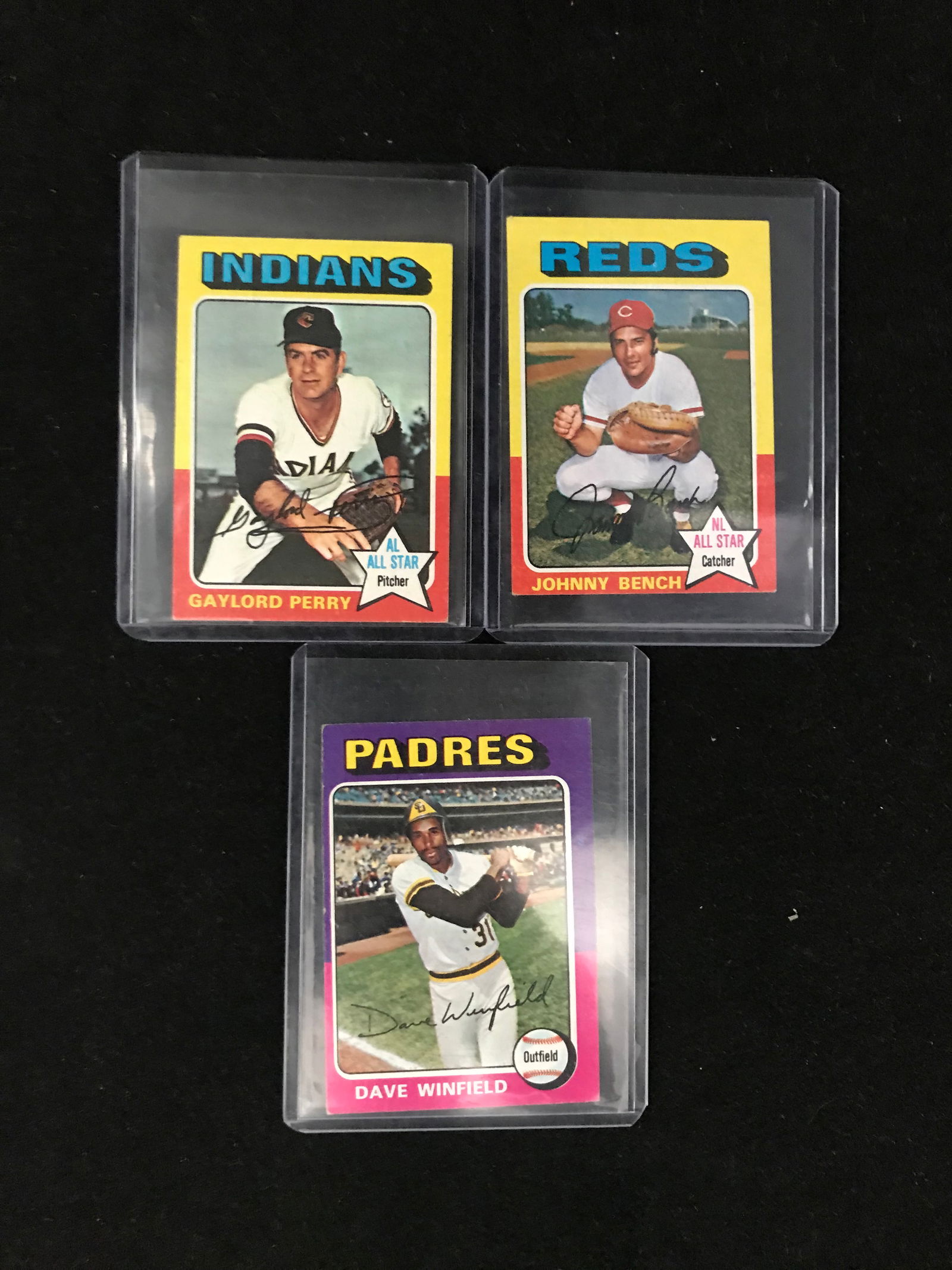 1970'S TOPPS BASEBALL STAR CARD LOT (WINFIELD,PERRY,BENCH) (1 of 1)