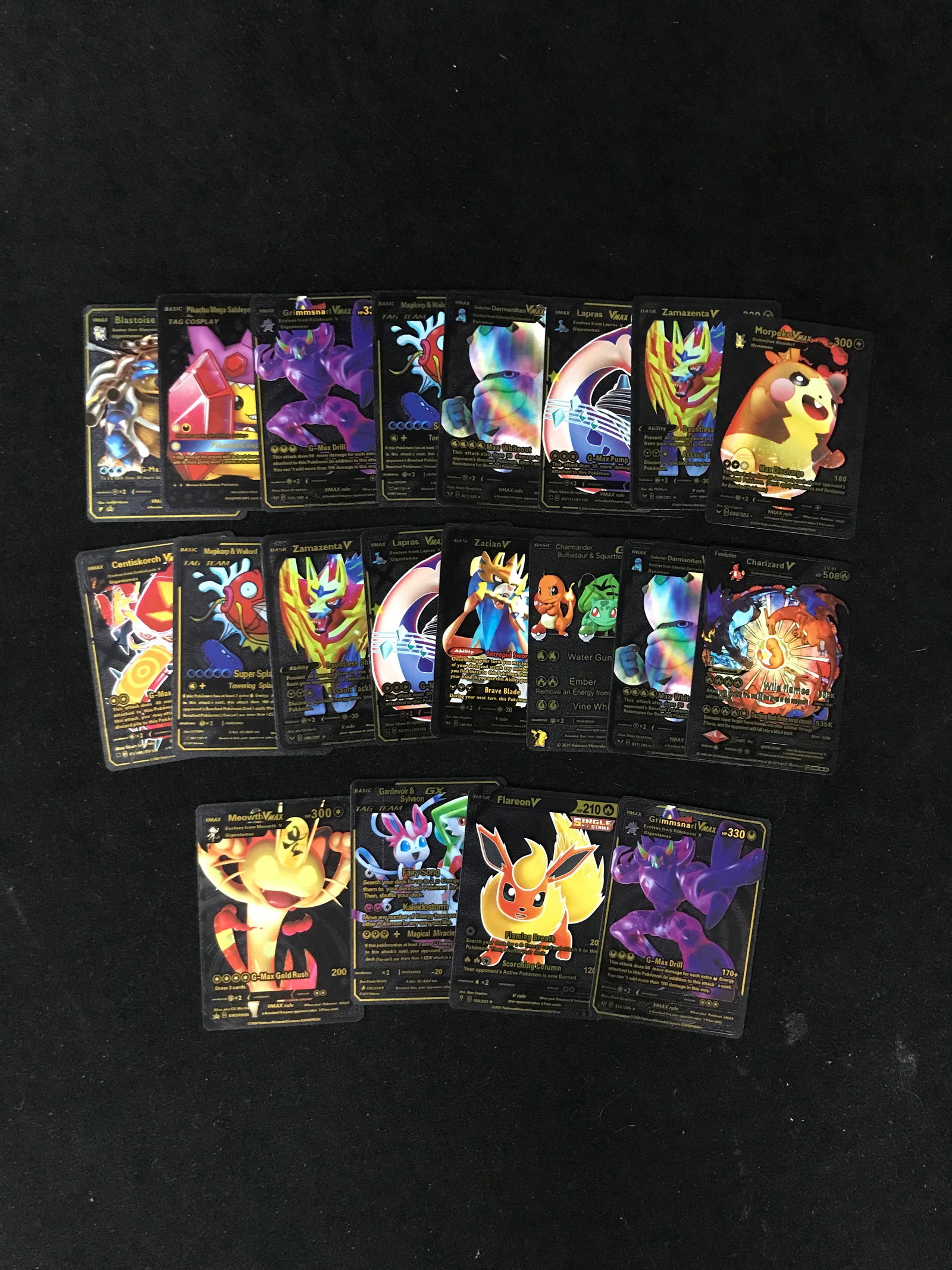 POKEMON BLACK FOIL TRADING CARD LOT: Prices are in Canadian dollars