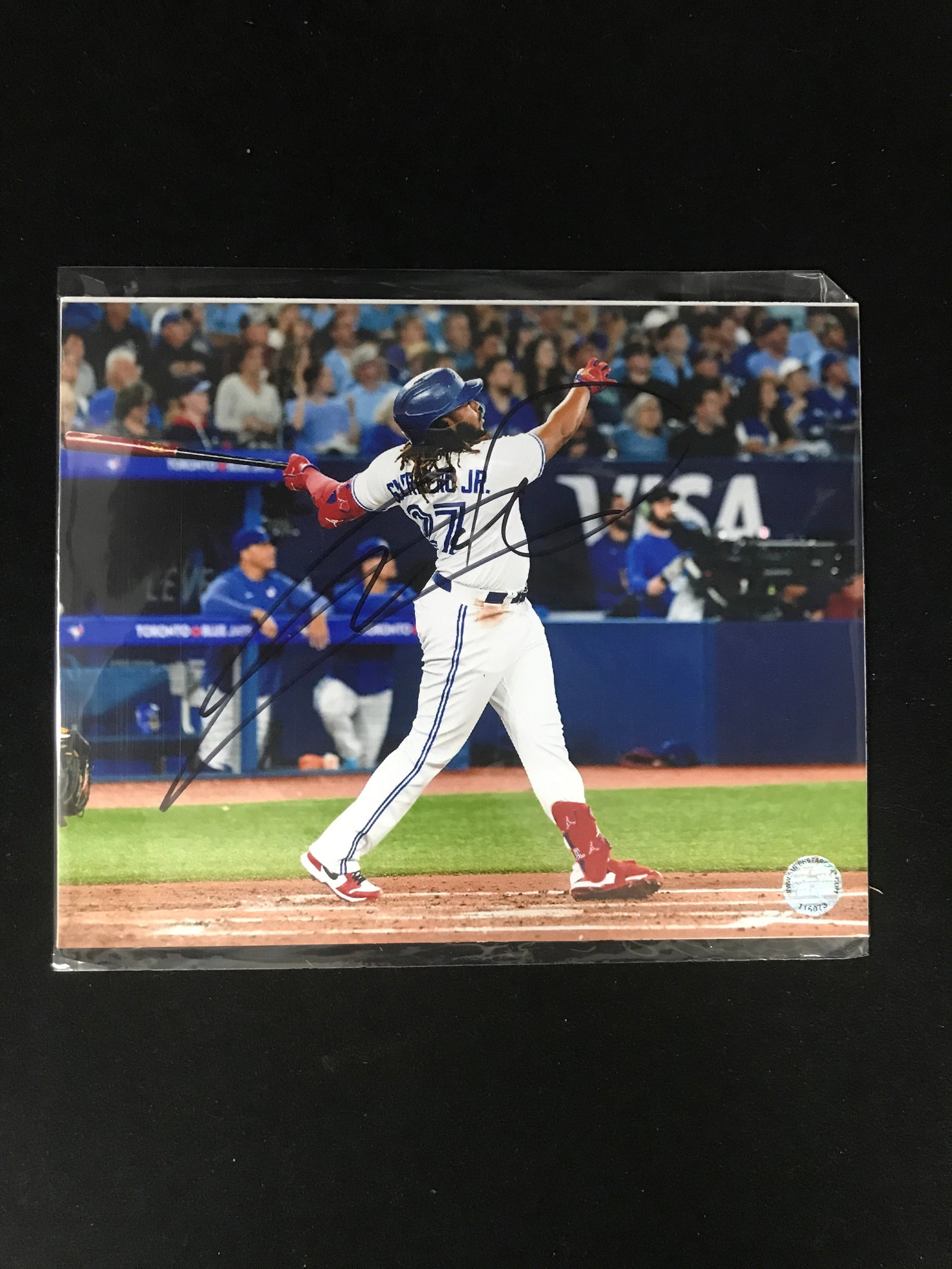 VLADIMIR GUERRERO JR. SIGNED TORONTO BLUE JAYS 8 X 10 (SUPERSTAR COA): Prices are in Canadian dollars