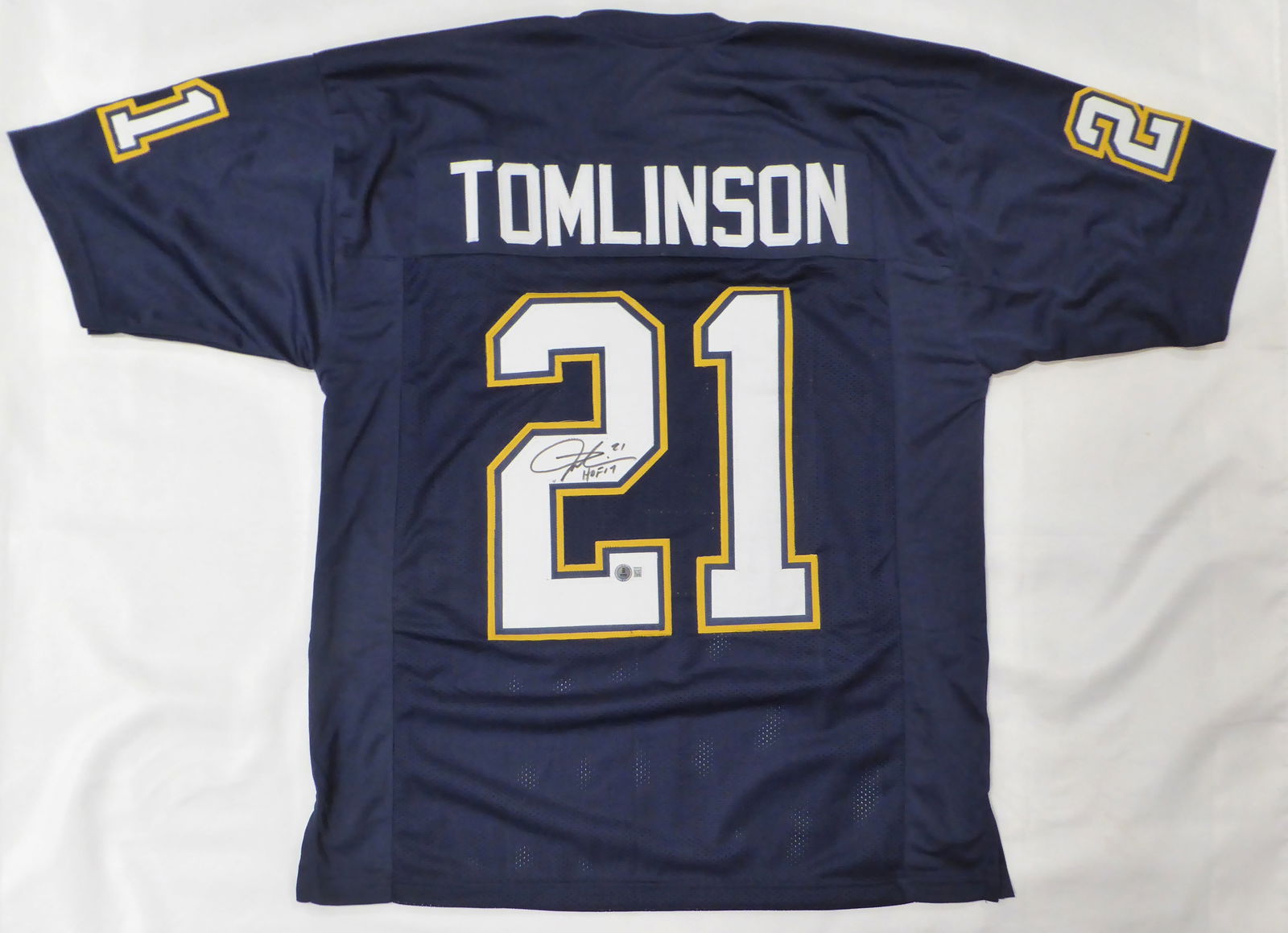 San Diego Chargers LaDainian Tomlinson Autographed Blue Jersey "HOF 17" Becket (1 of 4)