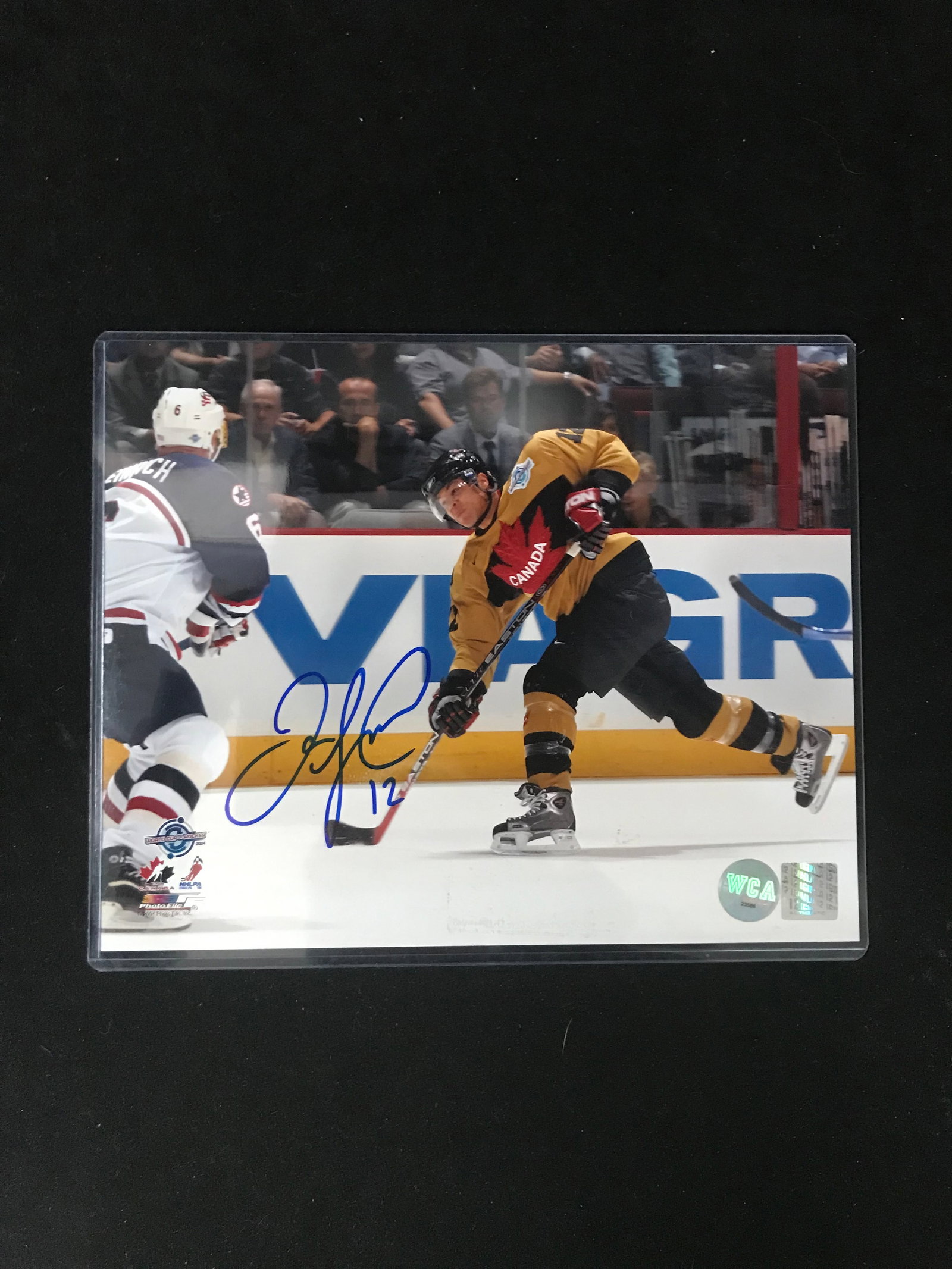 JEROME IGINLA SIGNED TEAM CANADA 8 X 10 (WEST COAST COLLECTIBLES COA): Prices are in Canadian dollars