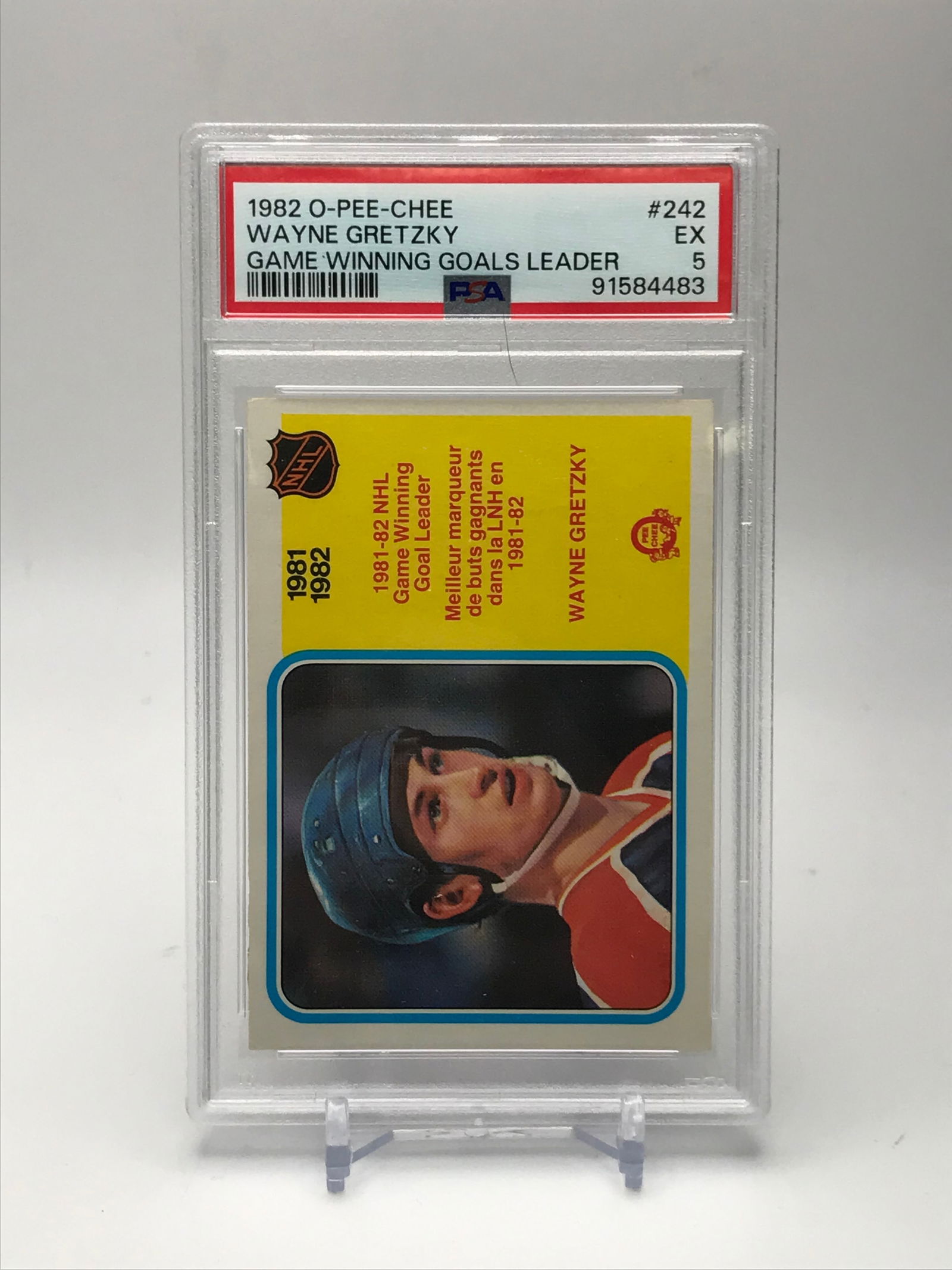 1982 O-PEE-CHEE NO.242 WAYNE GRETZKY PSA GRADED 5 (1 of 1)