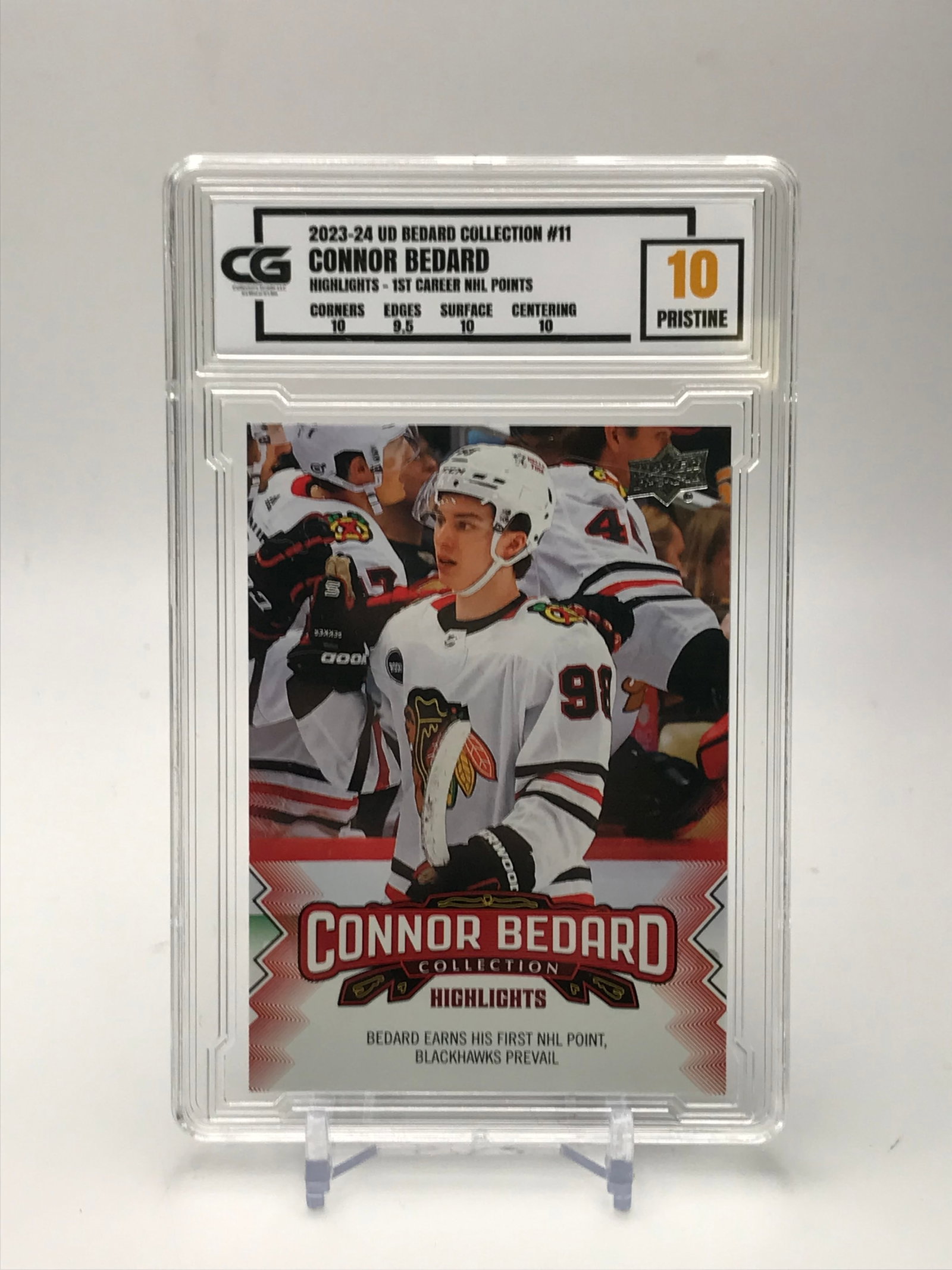 2023-24 UD BEDARD COLLECTION NO.11 CONNOR BEDARD CG GRADED 10: Prices are in Canadian dollars