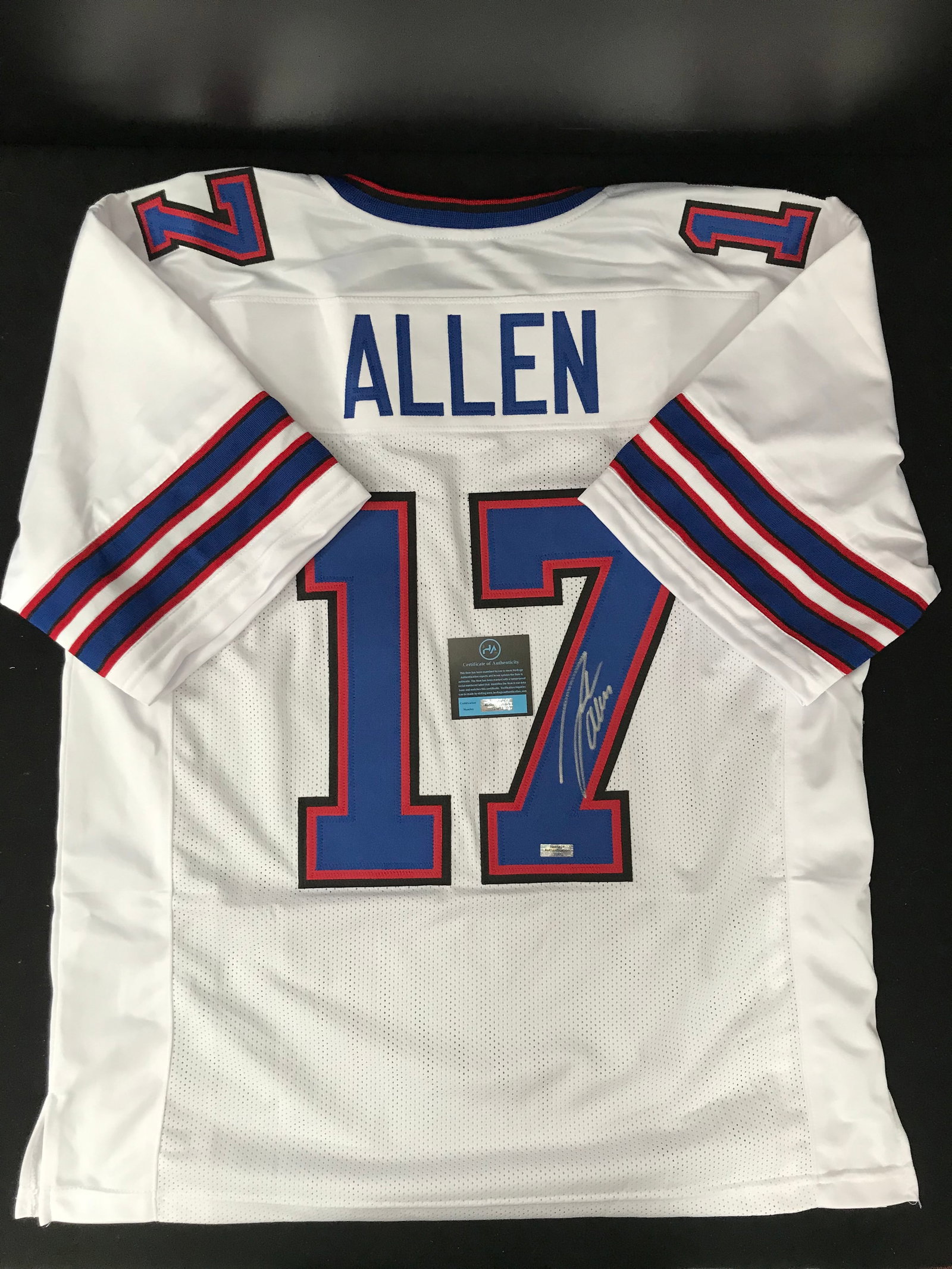JOSH ALLEN SIGNED BUFFALO BILLS FOOTBALL JERSEY (HERITAGE COA): Prices are in Canadian dollars