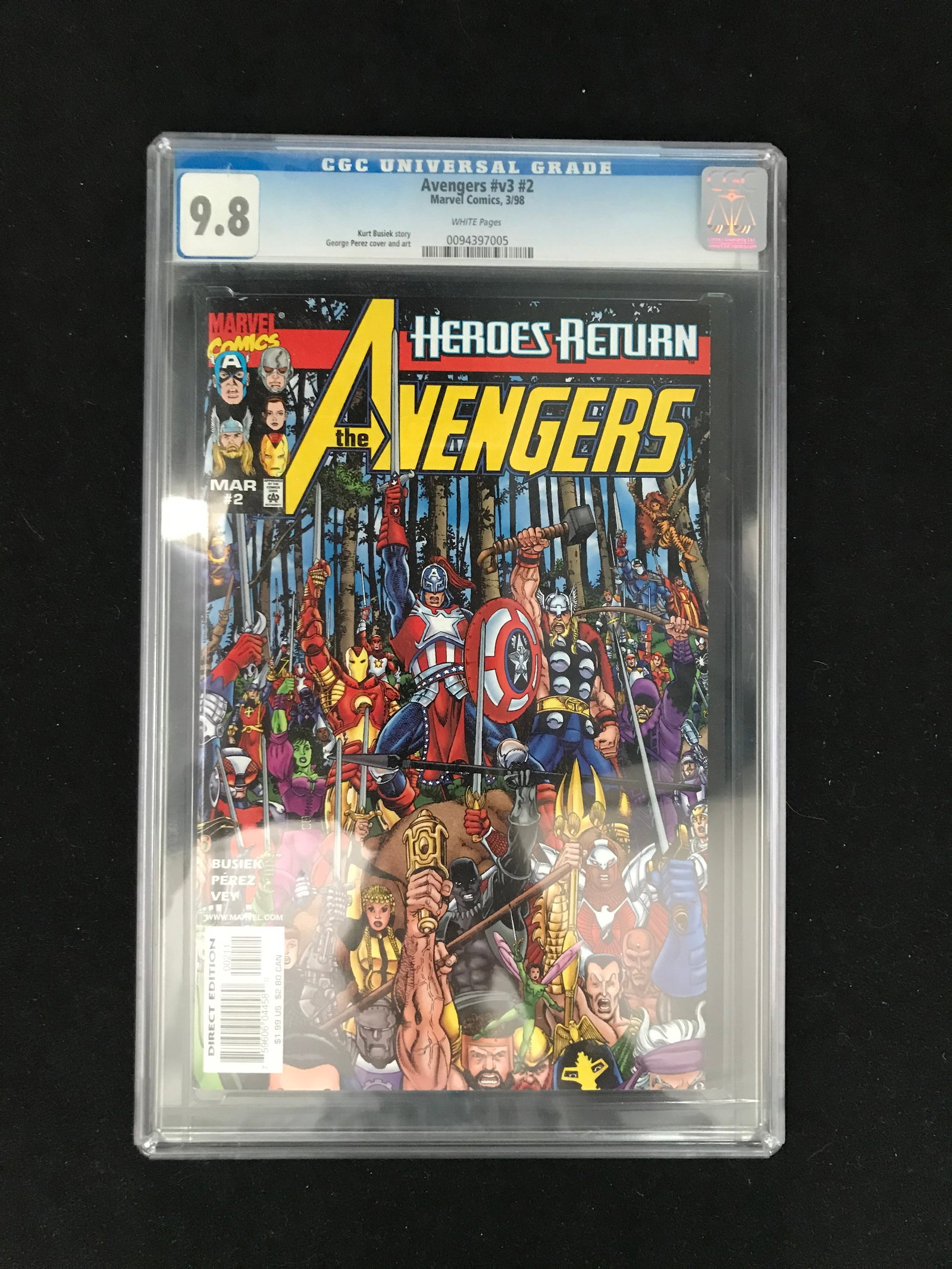 MARVEL COMICS NO.V3 V2 THE AVENGERS CGC GRADED 9.8 (1 of 1)