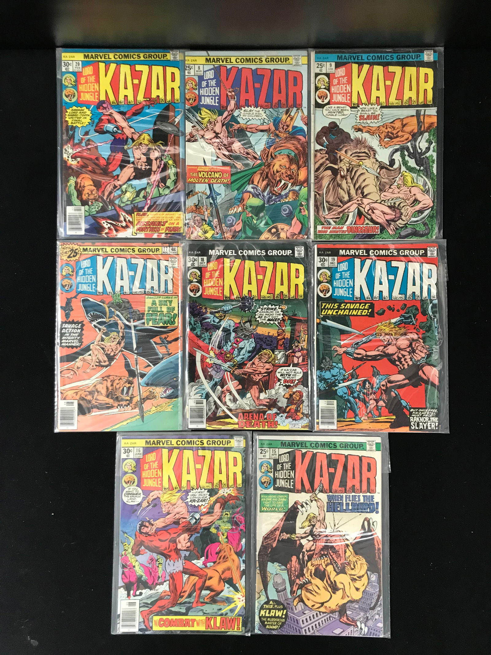 LOT OF 8 KAZAR COMICS (MARVEL COMICS) (1 of 1)