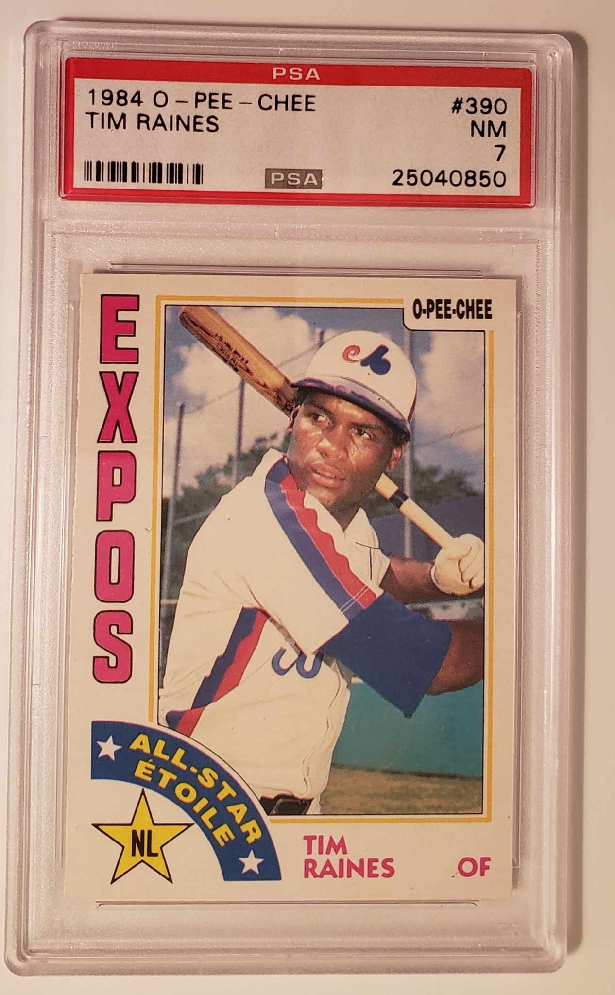 1984 O PEE CHEE TIM RAINES ROOKIE CARD (PSA 7) (1 of 2)