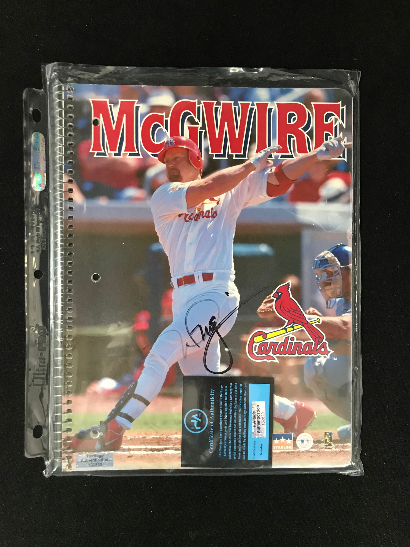 MARK MCGWIRE SIGNED LINED PAPER BOOK HA COA (1 of 1)